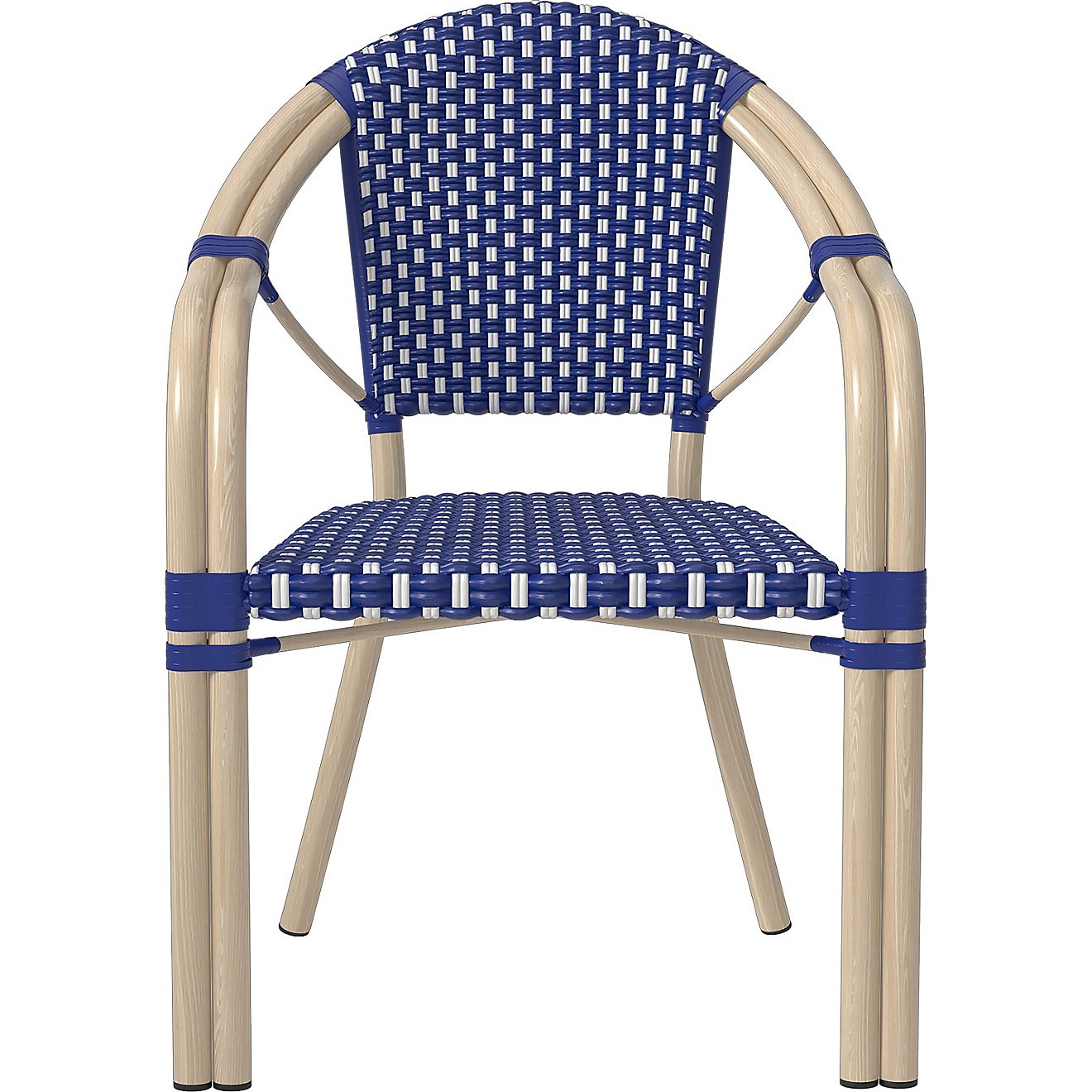 Mosaic Wicker Double Frame Bistro Stackable Chair                                                                                - view number 1