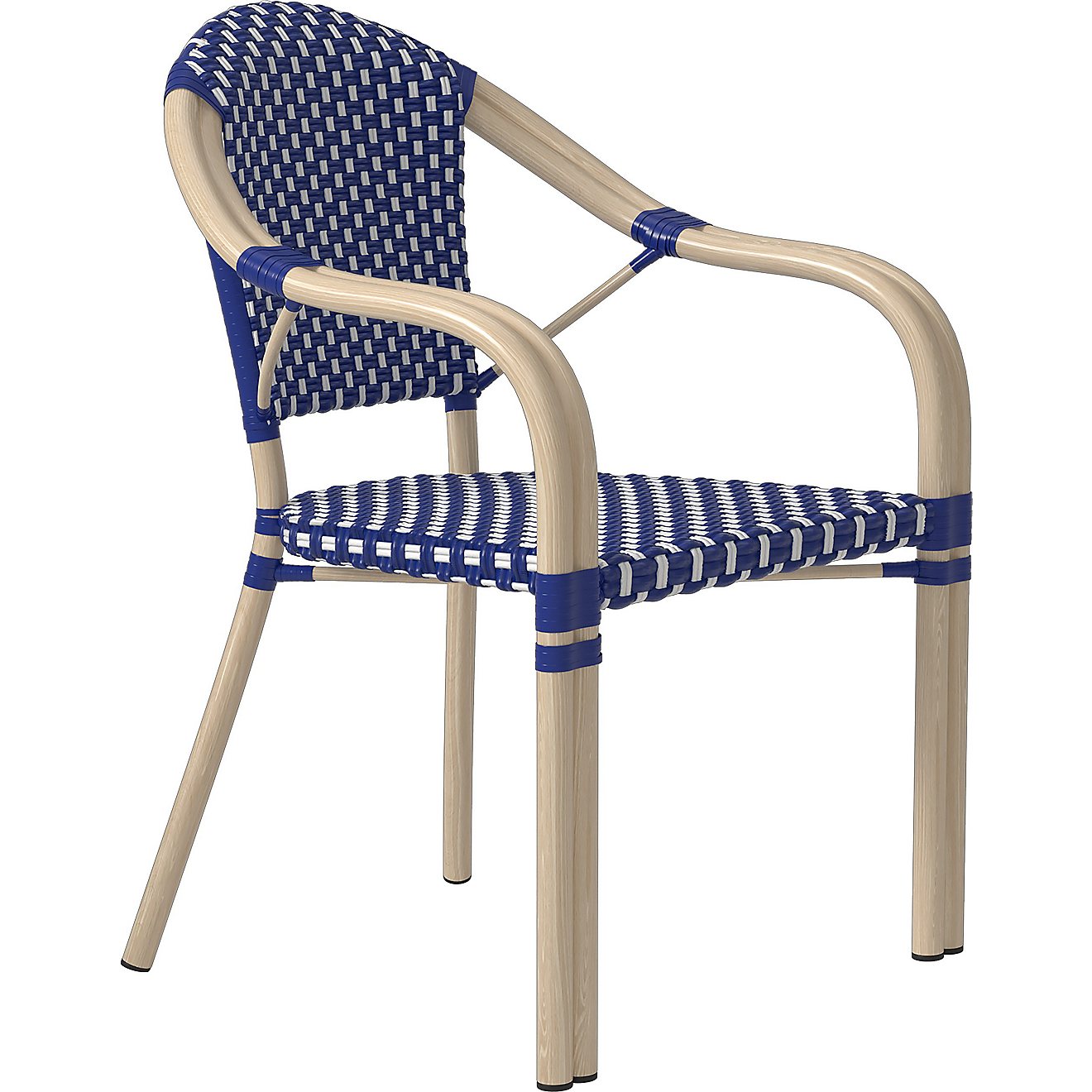Mosaic Wicker Double Frame Bistro Stackable Chair                                                                                - view number 2
