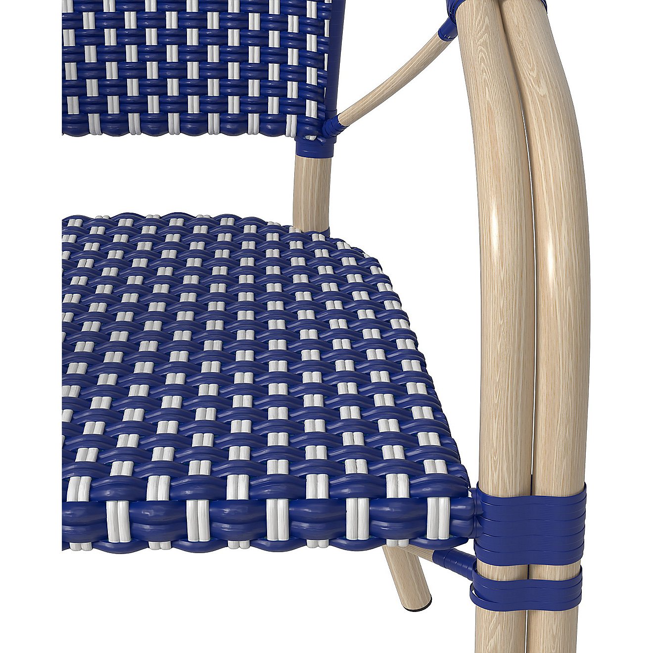 Mosaic Wicker Double Frame Bistro Stackable Chair                                                                                - view number 3