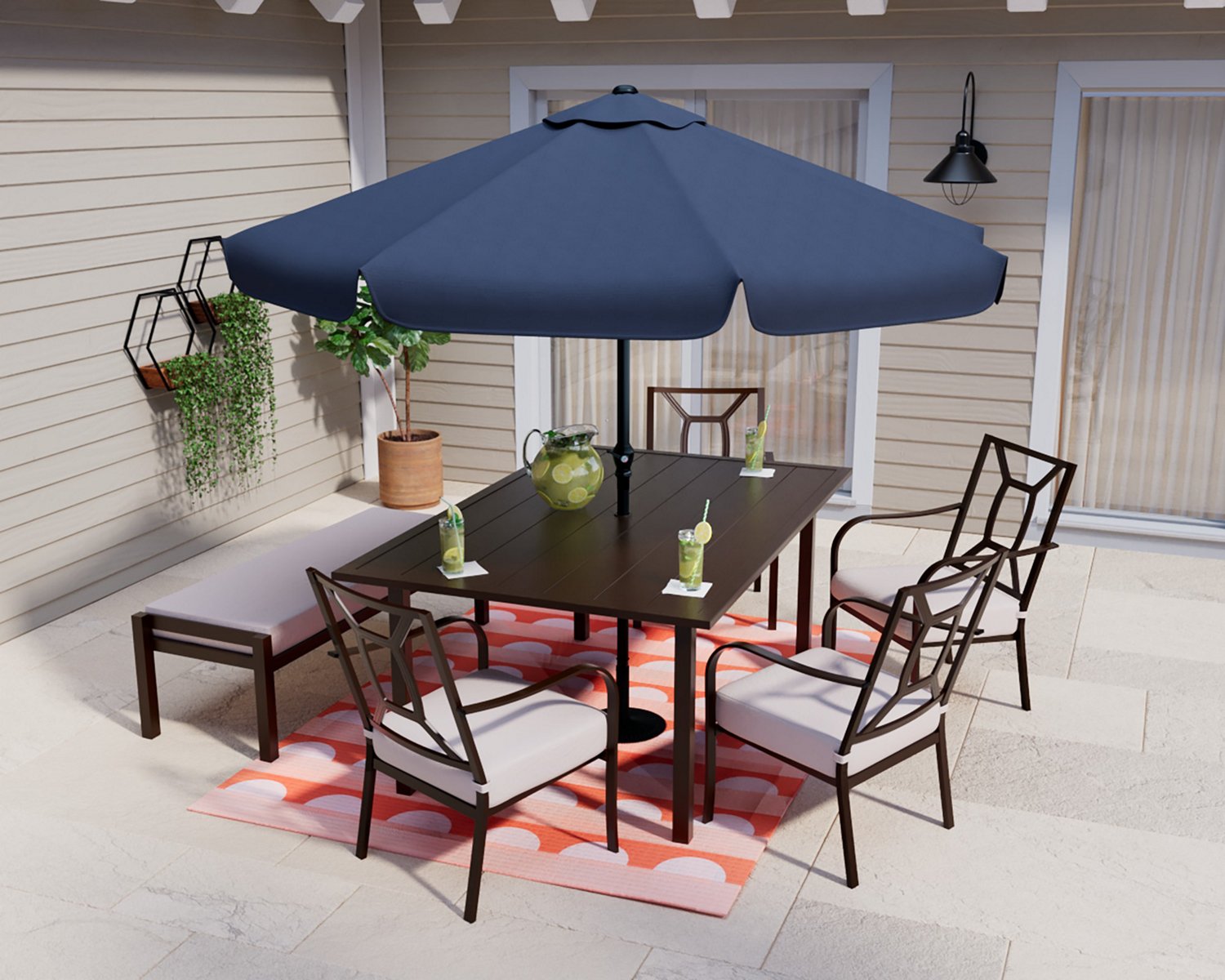 Mosaic 6 piece 2024 folding patio set