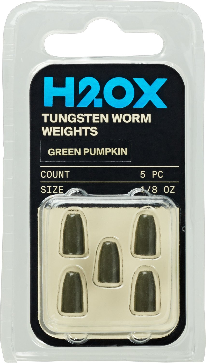 H2OX 1/8 oz Tungsten Worm Weights 5 Pack - view number 2