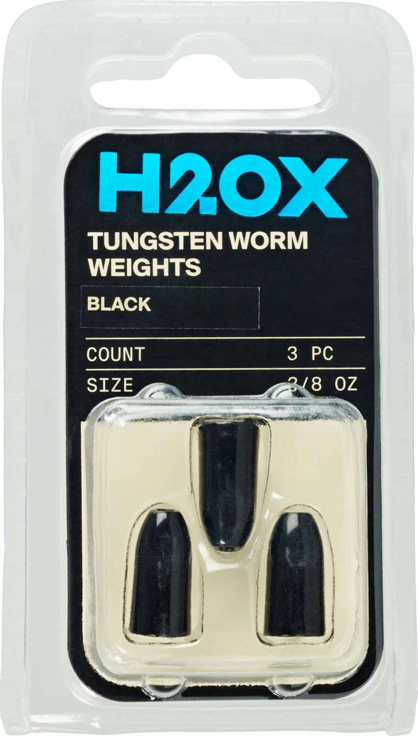H2OX 3/8 oz Tungsten Worm Weights 3 Pack                                                                                         - view number 2