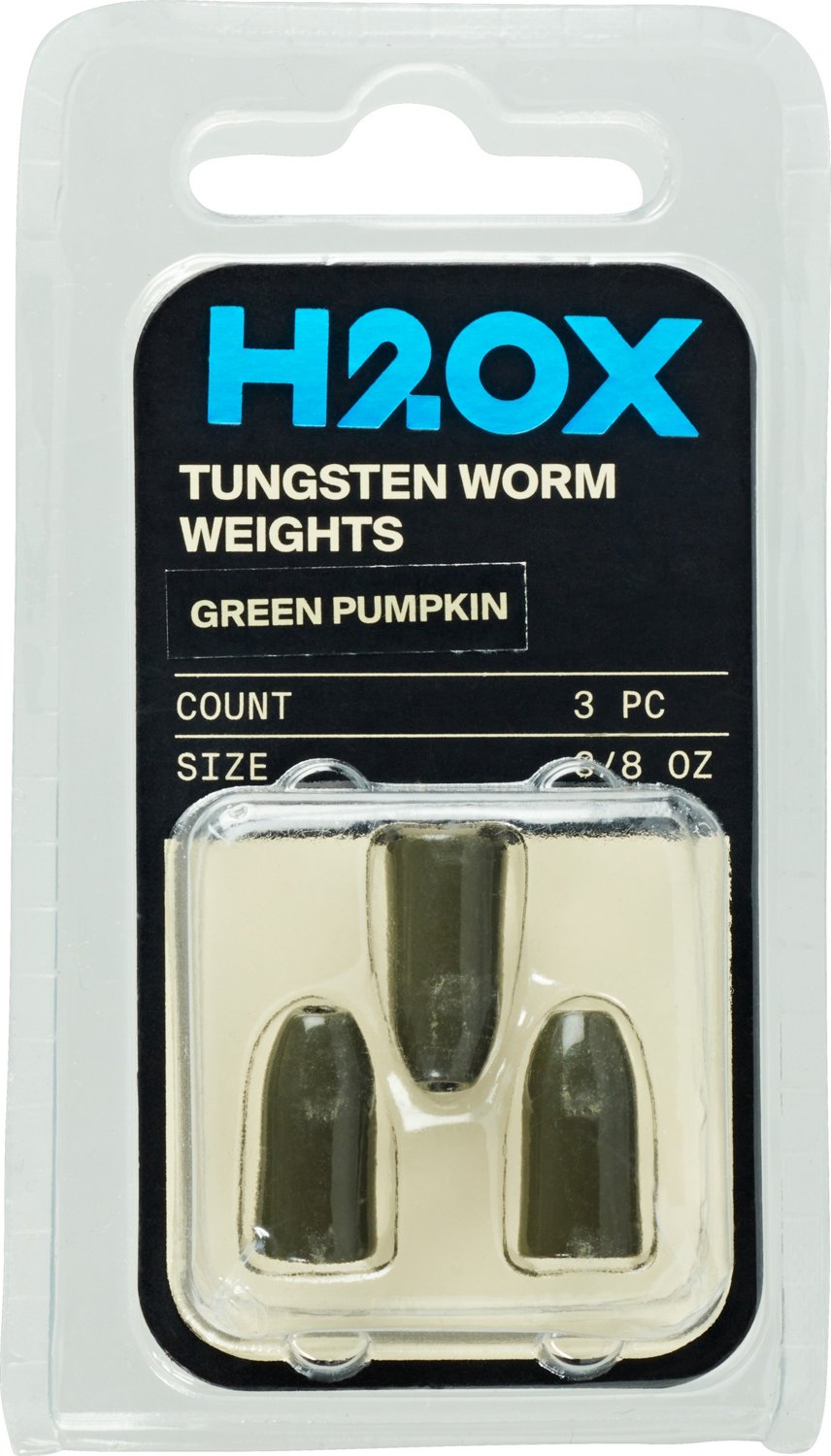 H2OX 3/8 oz Tungsten Worm Weights 3 Pack                                                                                         - view number 2