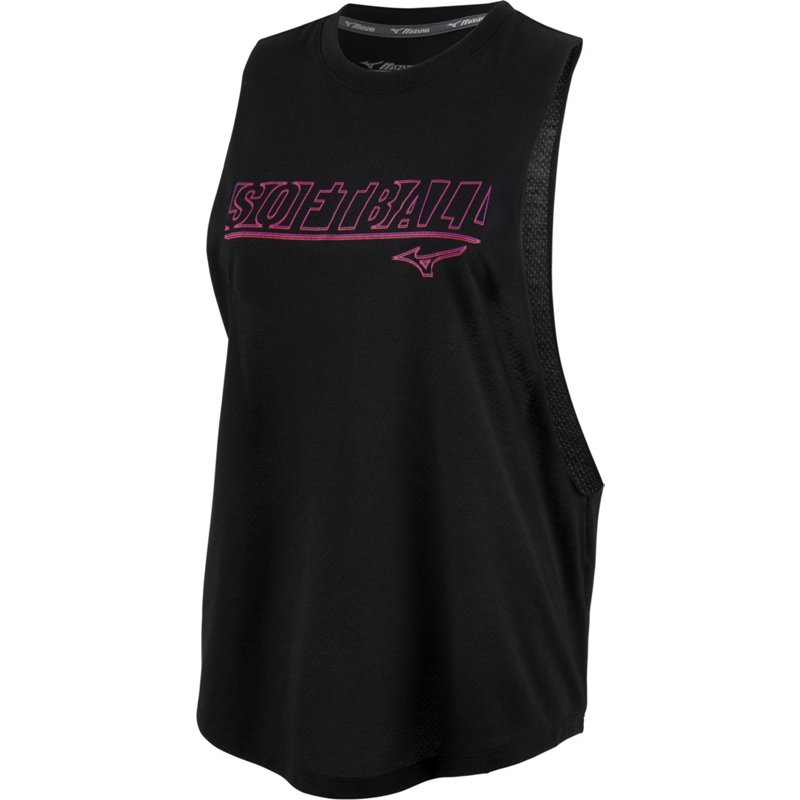 Mizuno Women's Muscle Graphic Tank Top Black, Large - Wmn Team Sprt Top/Bttm at Academy Sports product image
