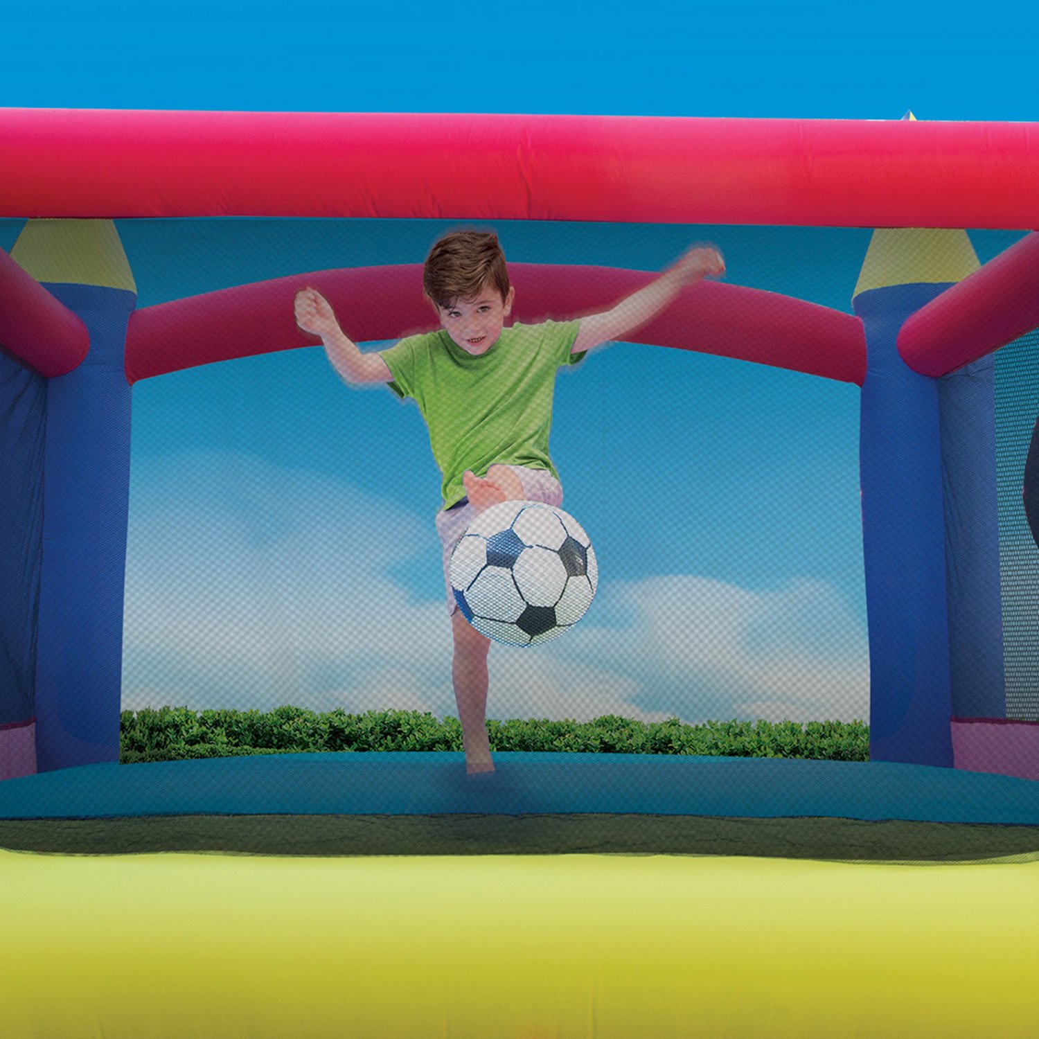 Banzai Slide 'N Score Activity Bouncer Inflatable Bounce House Academy