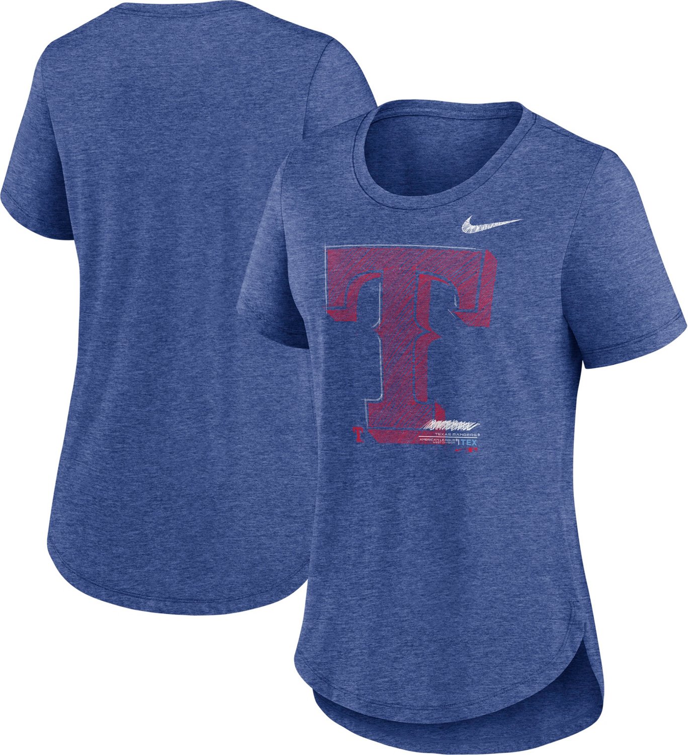 Nike Women's Texas Rangers Team Touch Triblend T-shirt - view number 3