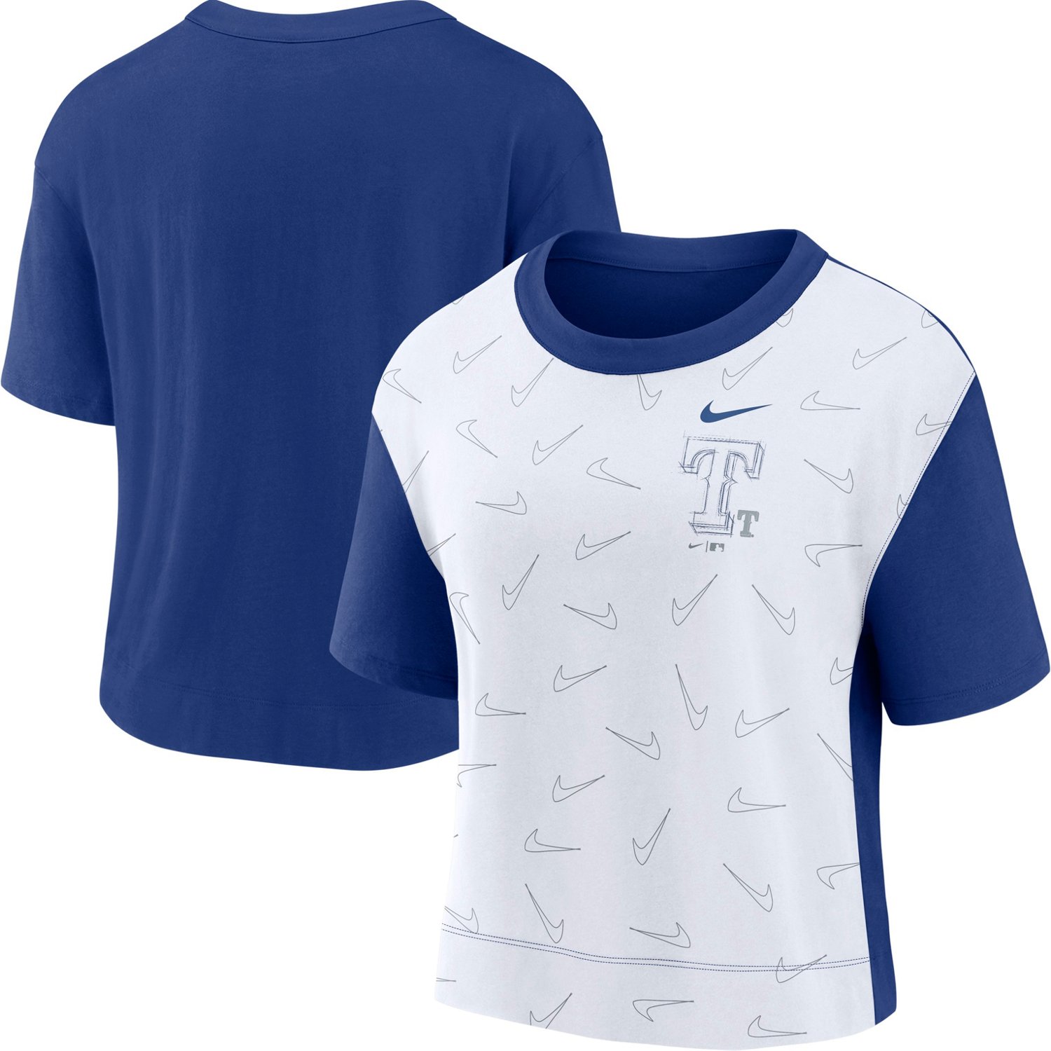 Nike Women's Texas Rangers Team Line Up High Hip Fashion Graphic T-shirt  - view number 4