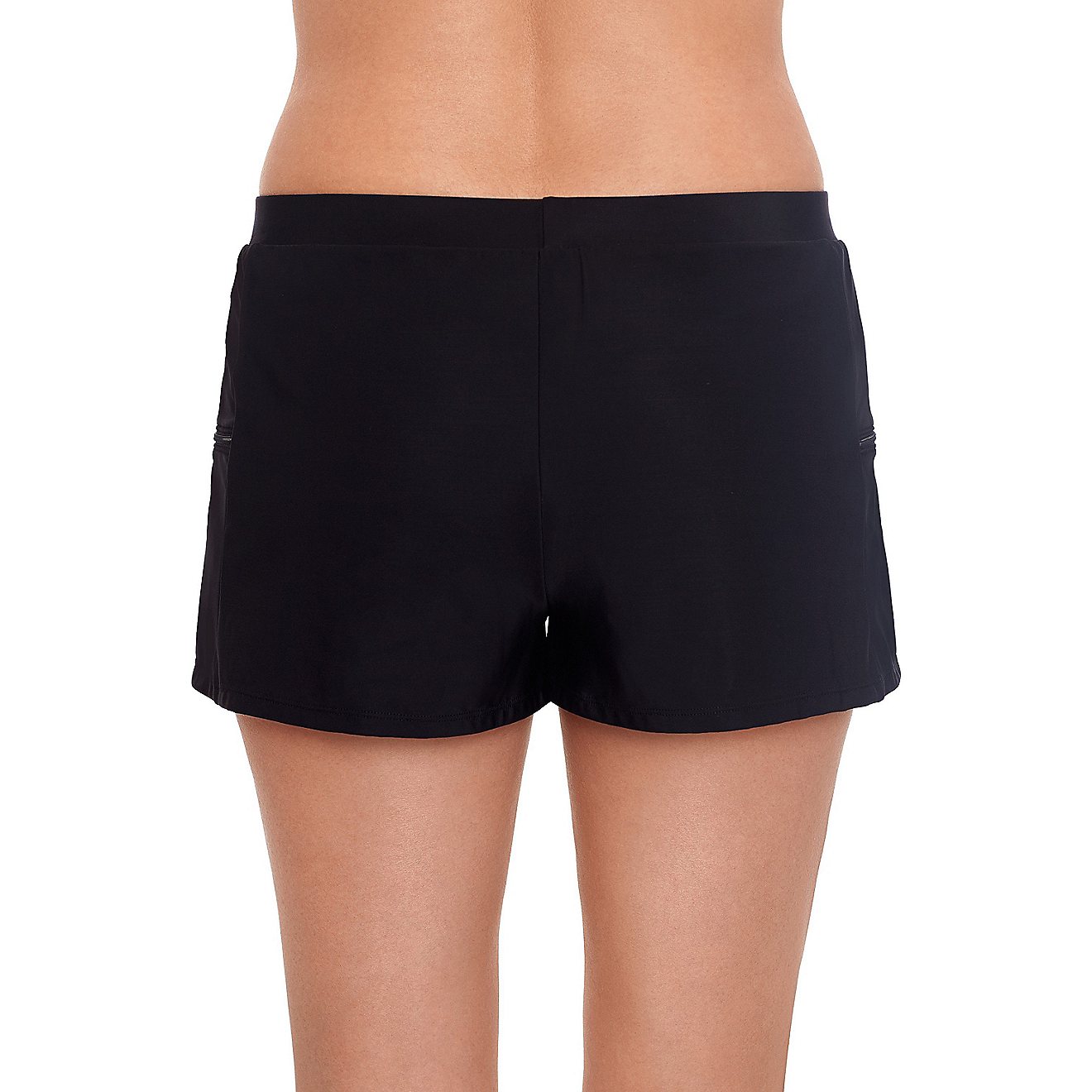 Coastal Cove Women's Solid Double Zip Pocket Swim Shorts                                                                         - view number 2