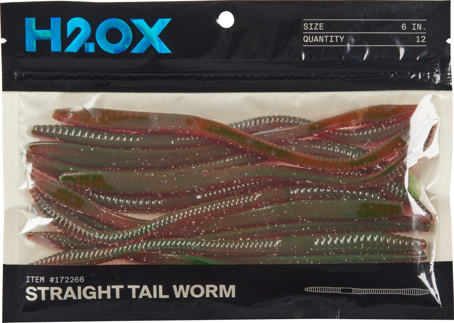 H2OX 6 inch Straight Tail Worm 12 Pack - view number 2