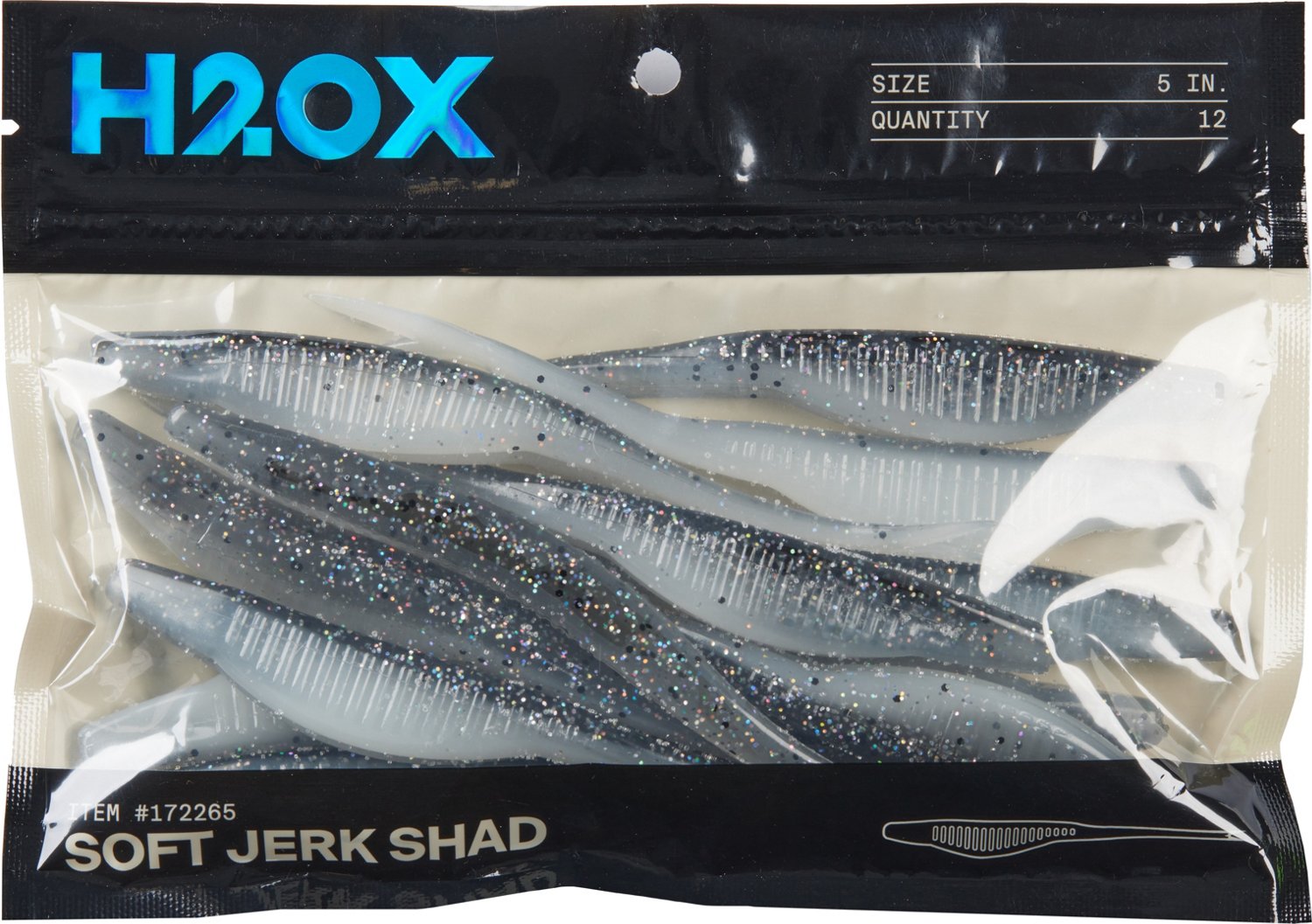 H2OX 5 inch Soft Jerk Shad Bait 12 Pack - view number 2