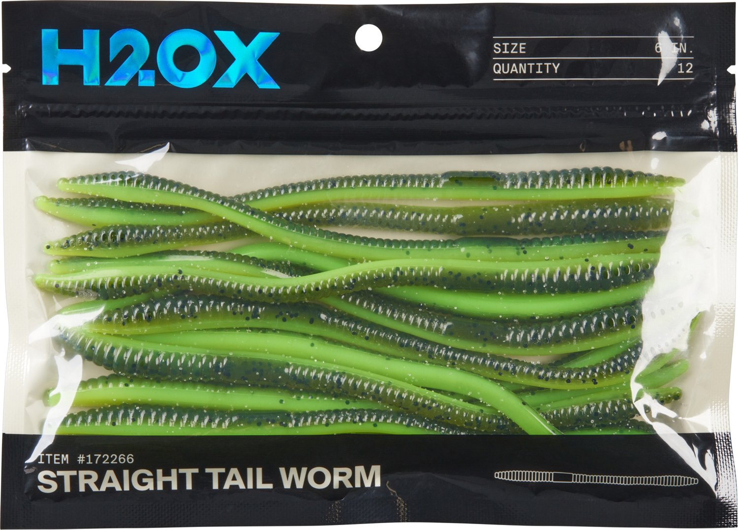 H2OX 6 inch Straight Tail Worm 12 Pack - view number 2