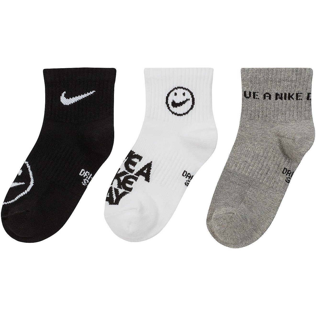 Nike Youth Everyday Quarter Socks 3-Pack | Academy