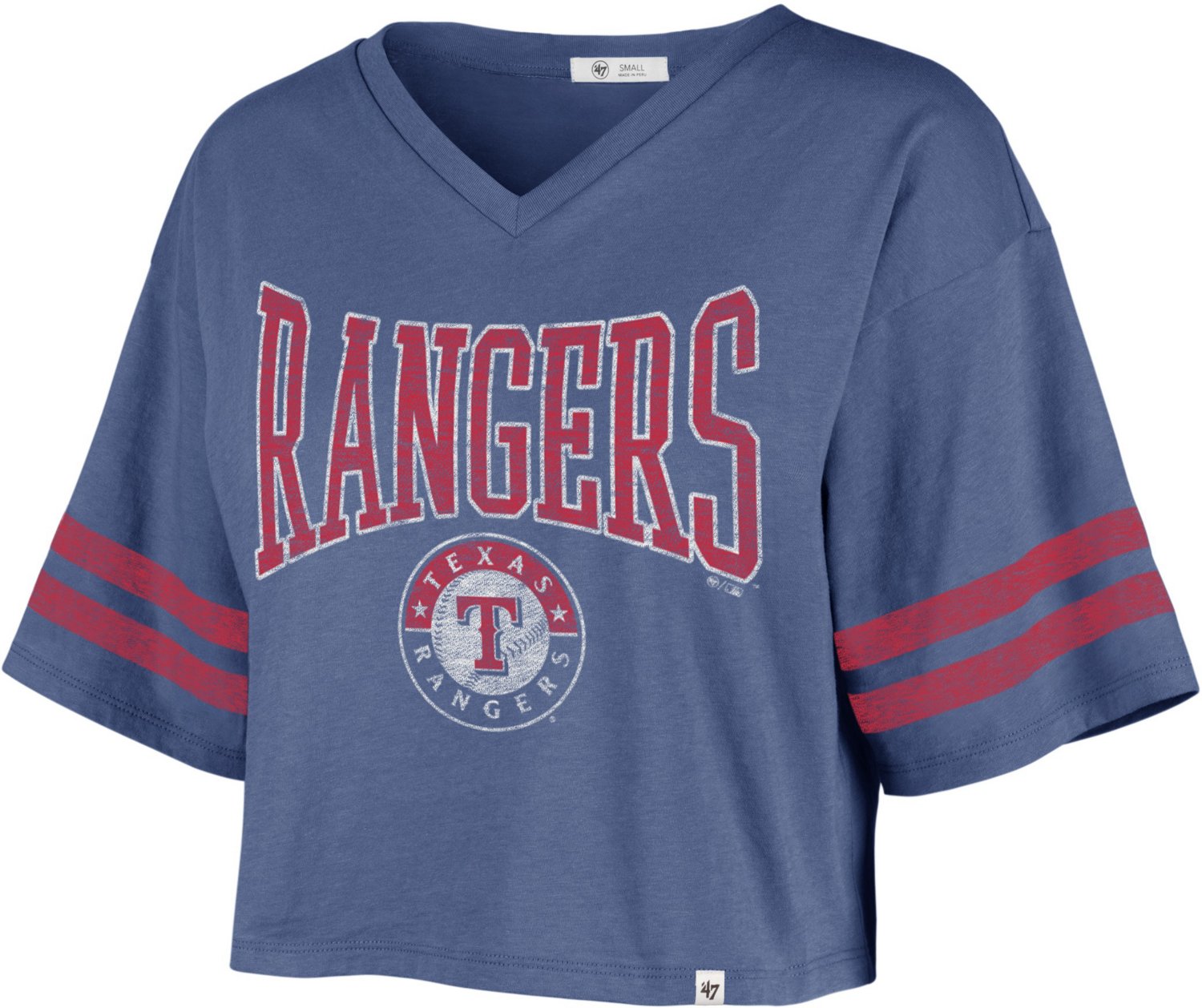 47 Texas Rangers Women's Fanfare Sporty Crop Graphic T-shirt