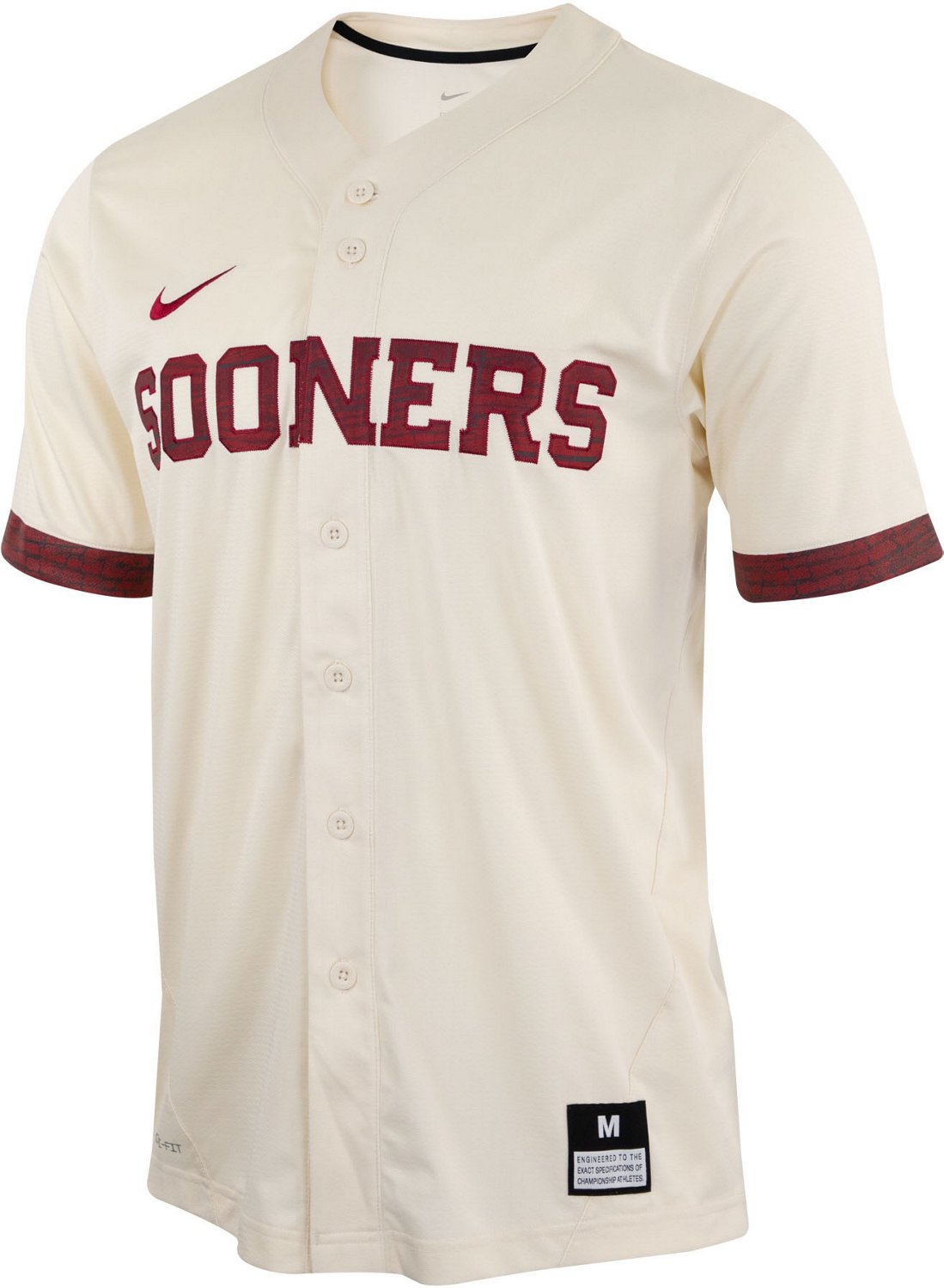 Nike Men's University of Oklahoma Full Button Replica Baseball Jersey ...