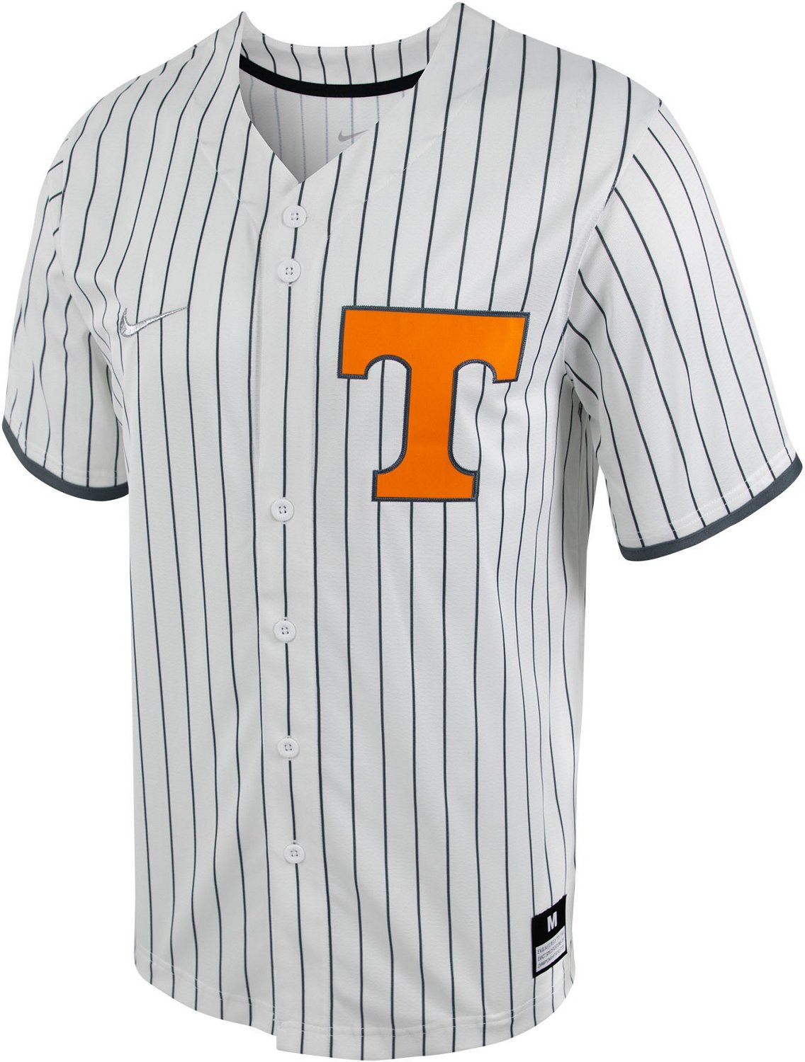 Nike Men's Alabama Crimson Tide White Pinstripe Full Button Replica Baseball Jersey, Small