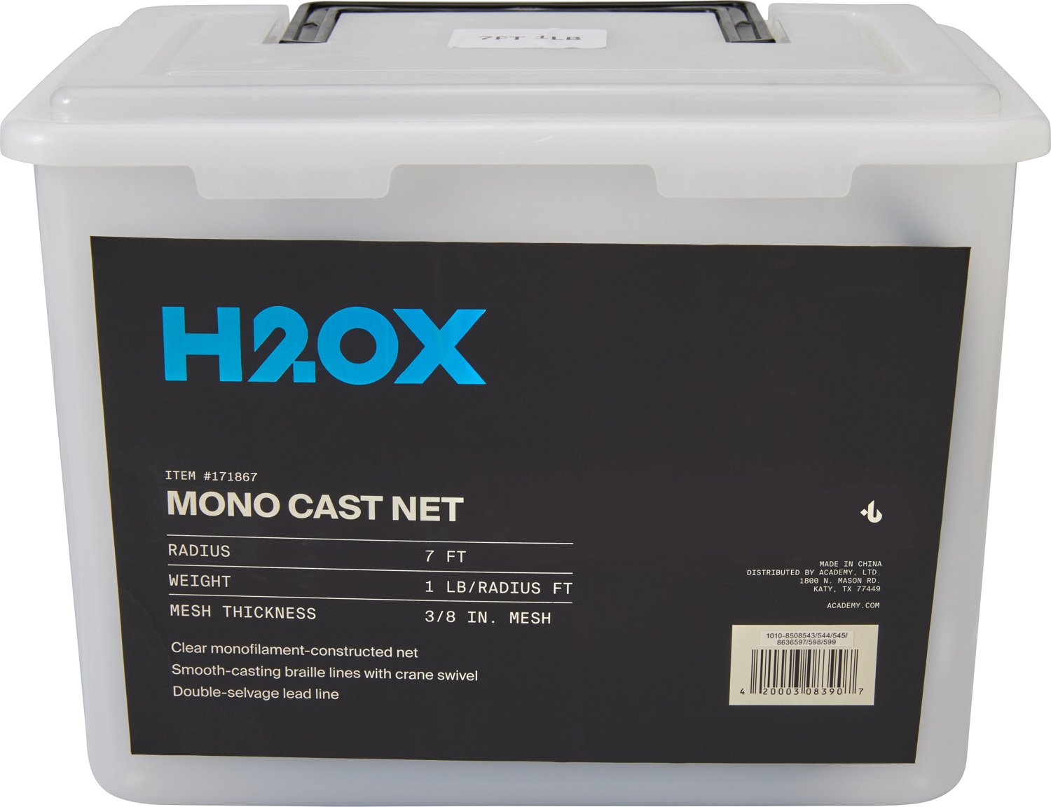 H2OX 7ft 1Lb Monofilament Cast Net