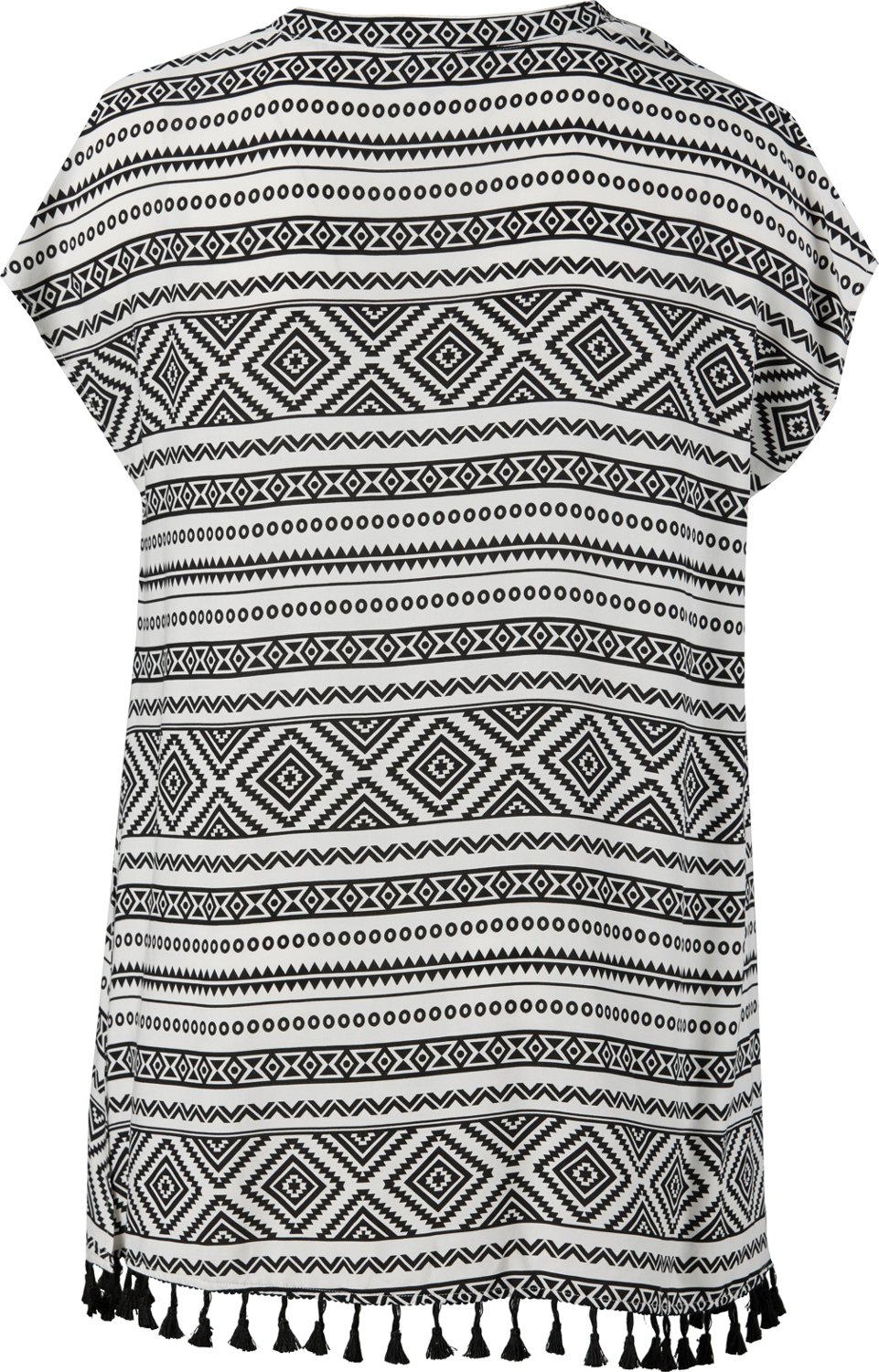 O'Rageous Juniors’ Aztec Print Kimono Tassels Cover-Up                                                                         - view number 2