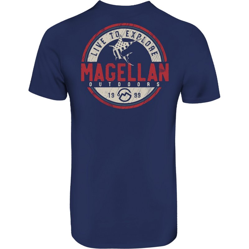 Magellan Outdoors Men's Flag Hatch T-Shirt Navy Blue, Small - Men's Outdoor Graphic Tees at Academy Sports product image