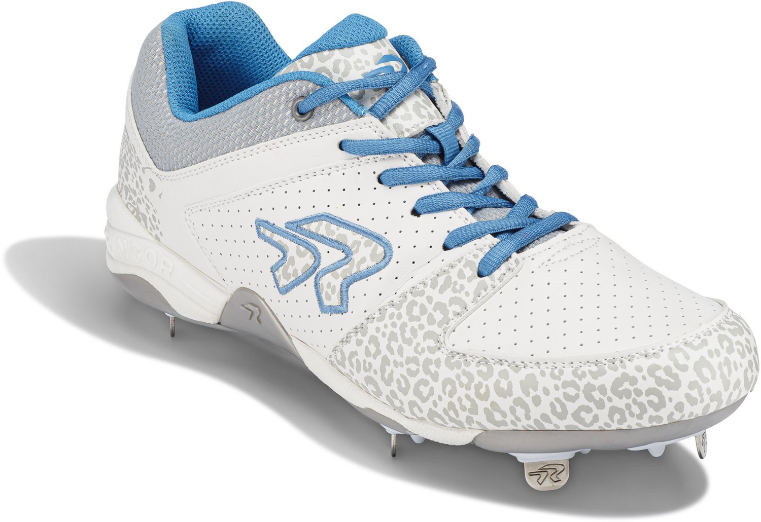 White ringor metal softball hot sale cleats