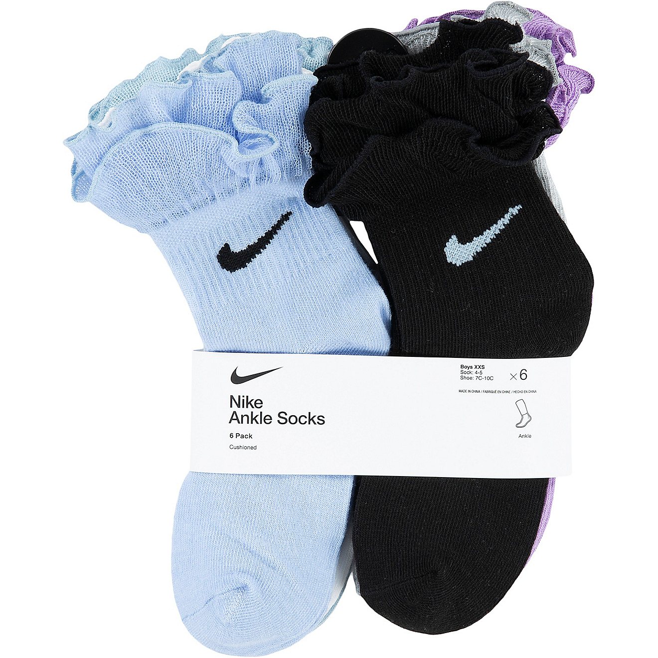 Nike Youth Ruffle Welt Quarter Socks 6-Pack                                                                                      - view number 3