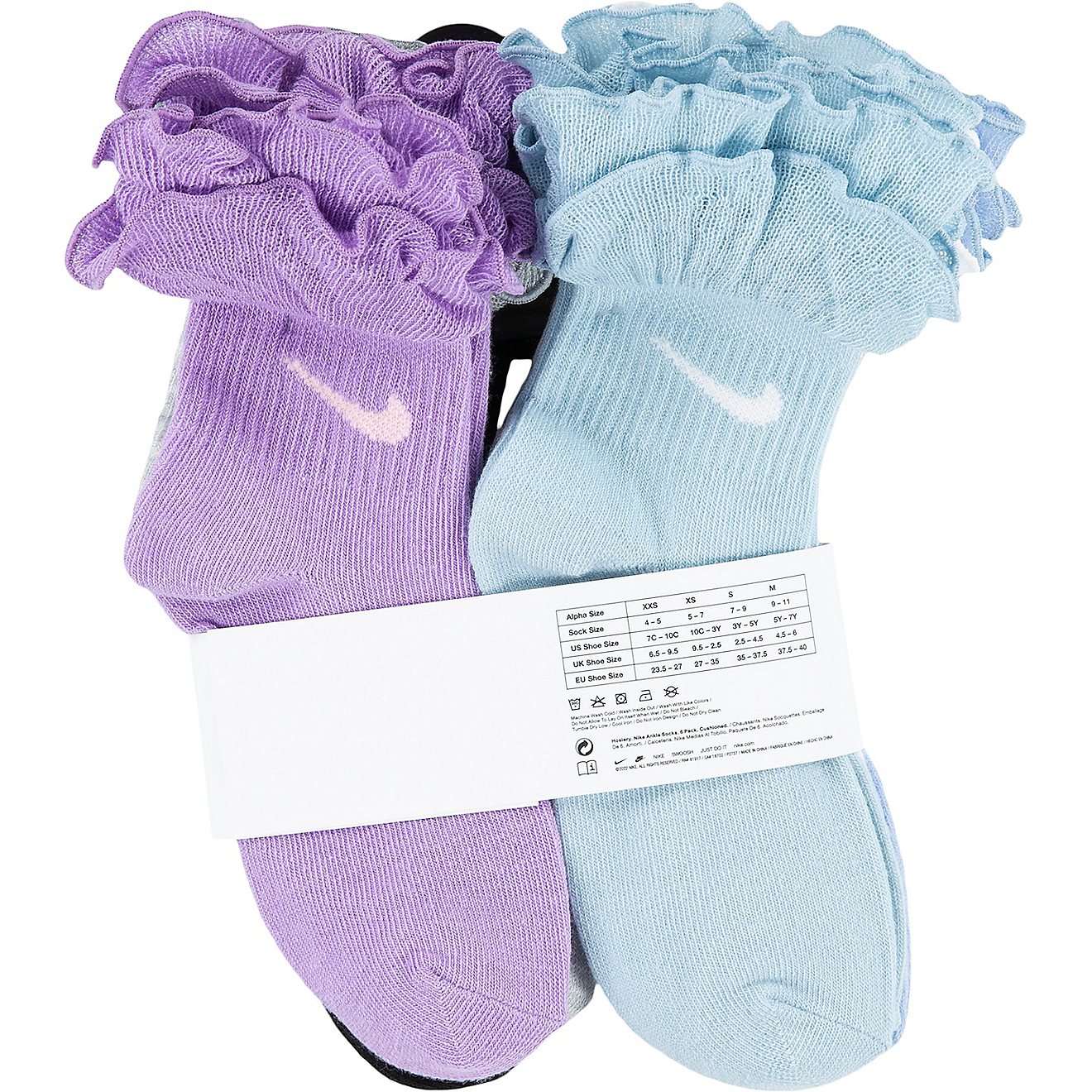 Nike Youth Ruffle Welt Quarter Socks 6-Pack                                                                                      - view number 4