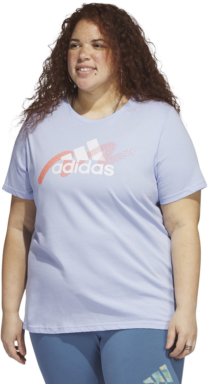 adidas Women s 2 Tone Graphic Plus Size Short Sleeve T shirt Academy