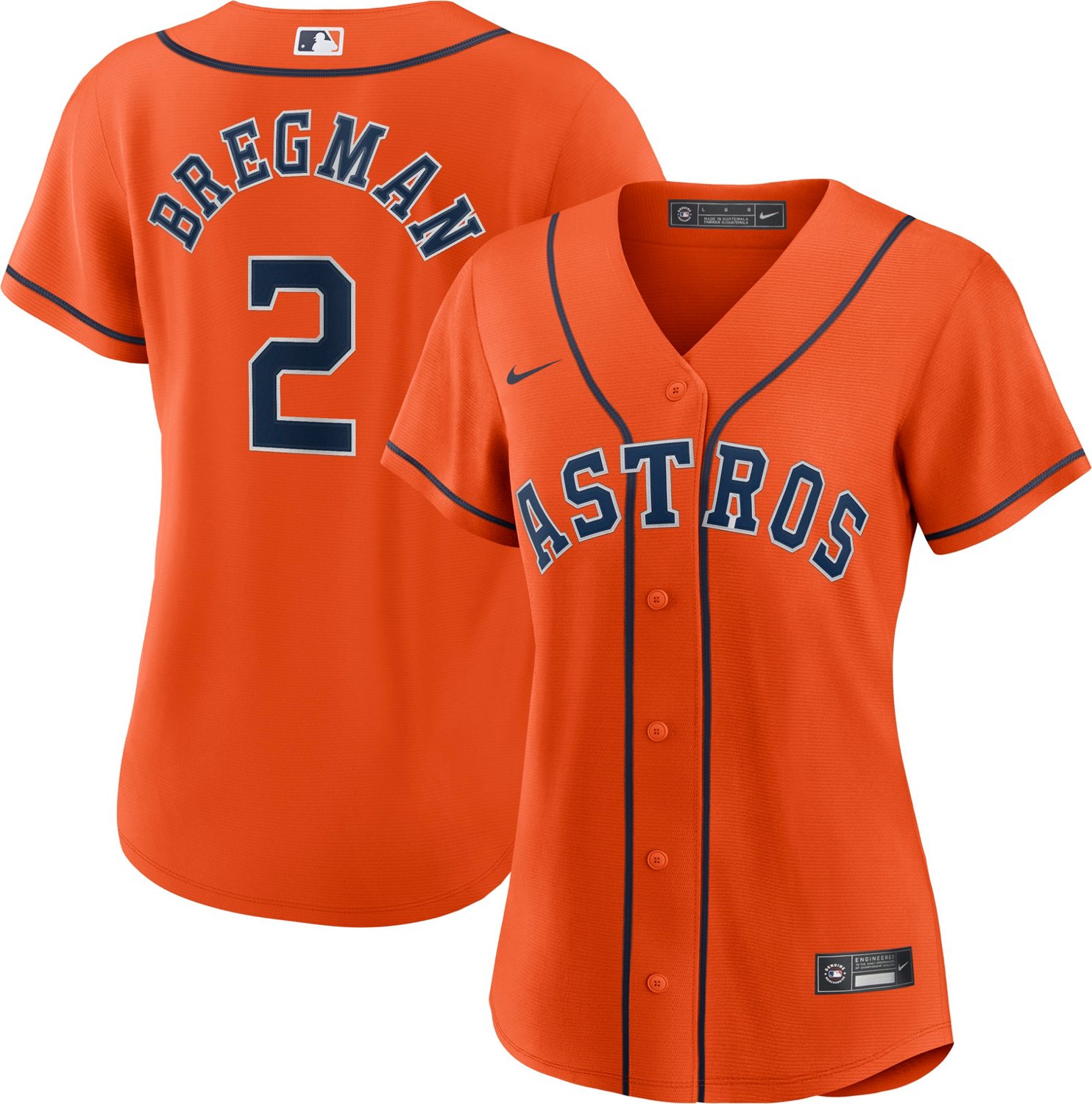 Nike Women's Replica Houston Astros Alex Bregman #2 Cool Base White Jersey