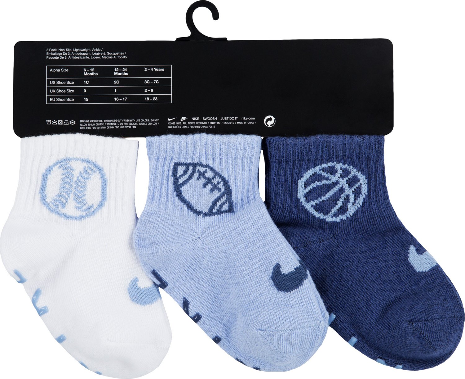 Nike Youth Sports Quarter Socks 3Pack Academy