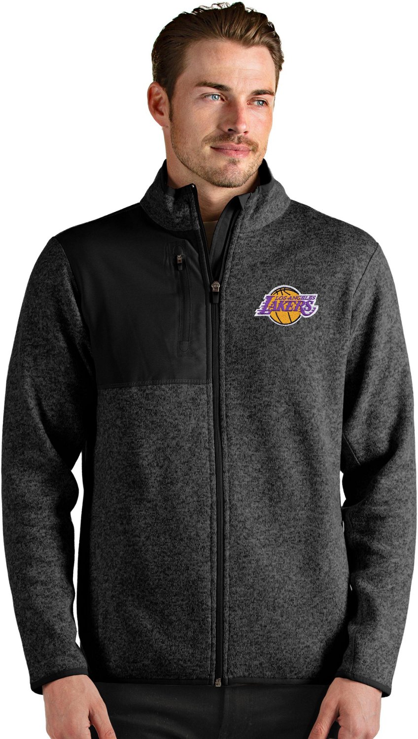 Women's Antigua Black Los Angeles Lakers Victory Full-Zip Jacket Size: Medium