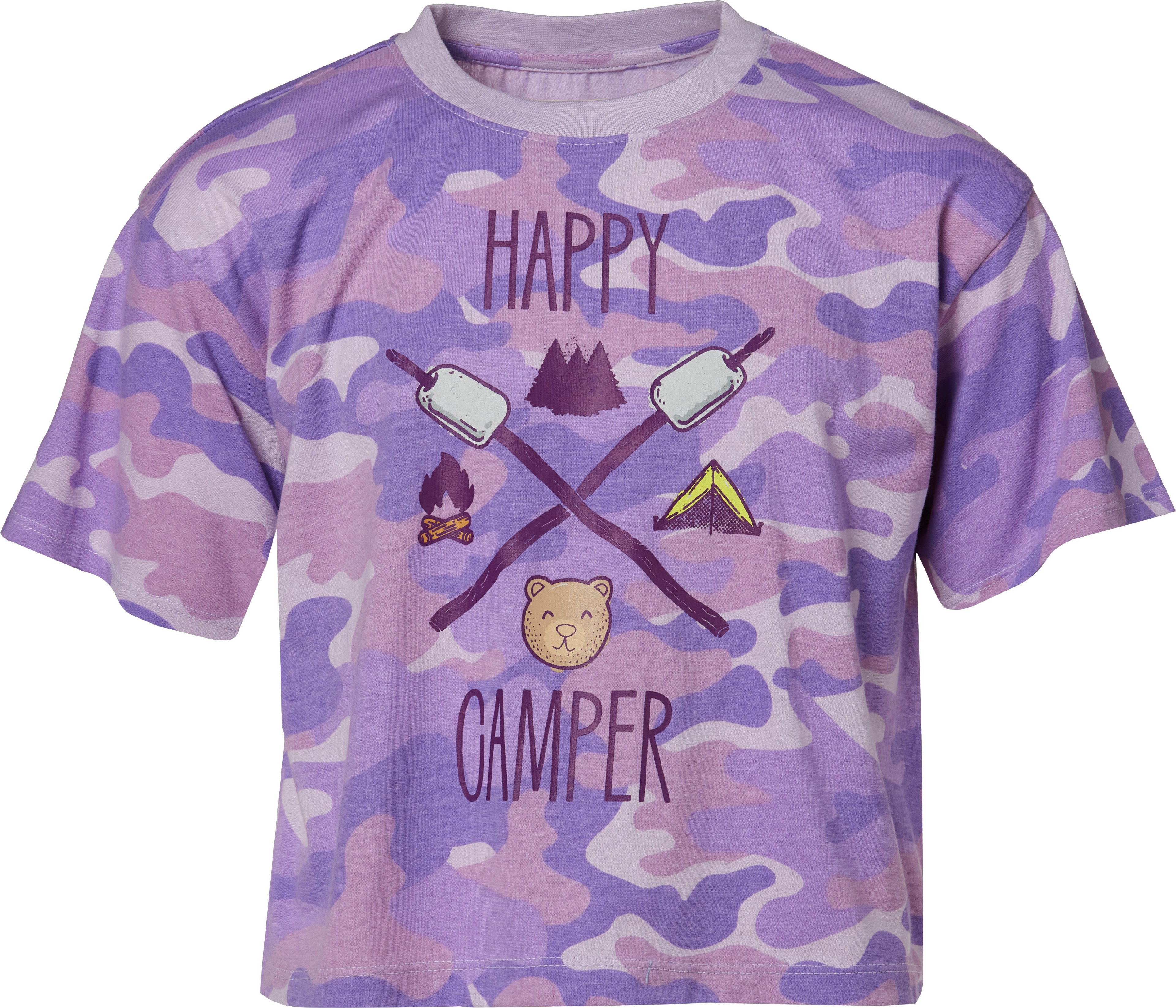 Magellan Outdoors Girls' Outdoor Happy Camper Crop Graphic Graphic T-shirt