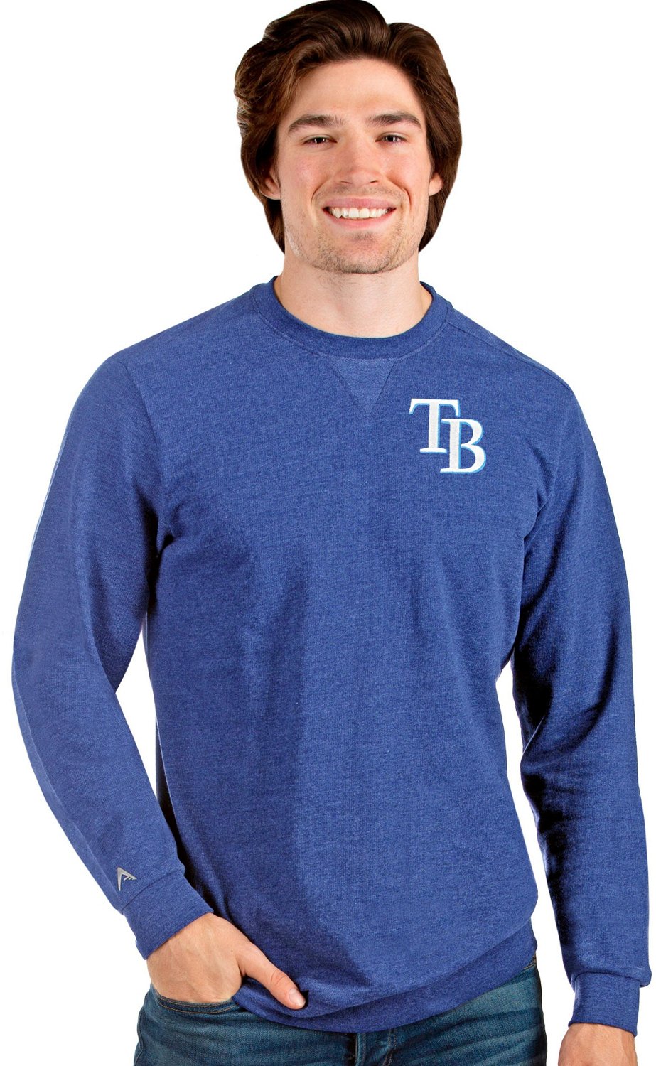 Antigua Men's Tampa Bay Rays Action Crew Sweatshirt Academy