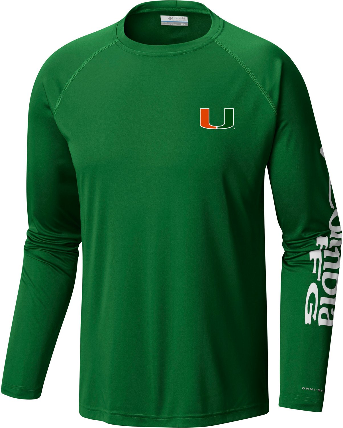 Columbia Sportswear Men's University of Miami Terminal Tackle Fish Flag  Long Sleeve T-shirt