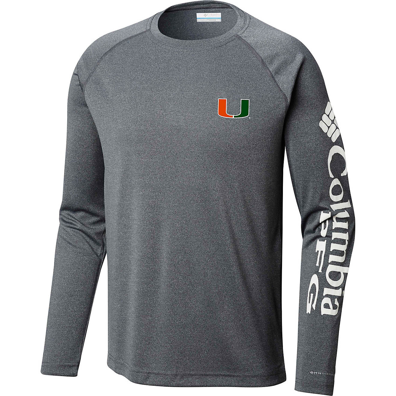 Columbia Sportswear Men's University of Miami Terminal Tackle Long Sleeve T-shirt                                                - view number 1