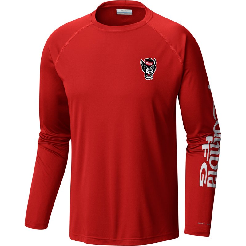Columbia Sportswear Men's North Carolina State University Terminal Tackle Fish Flag Long Sleeve T-shirt