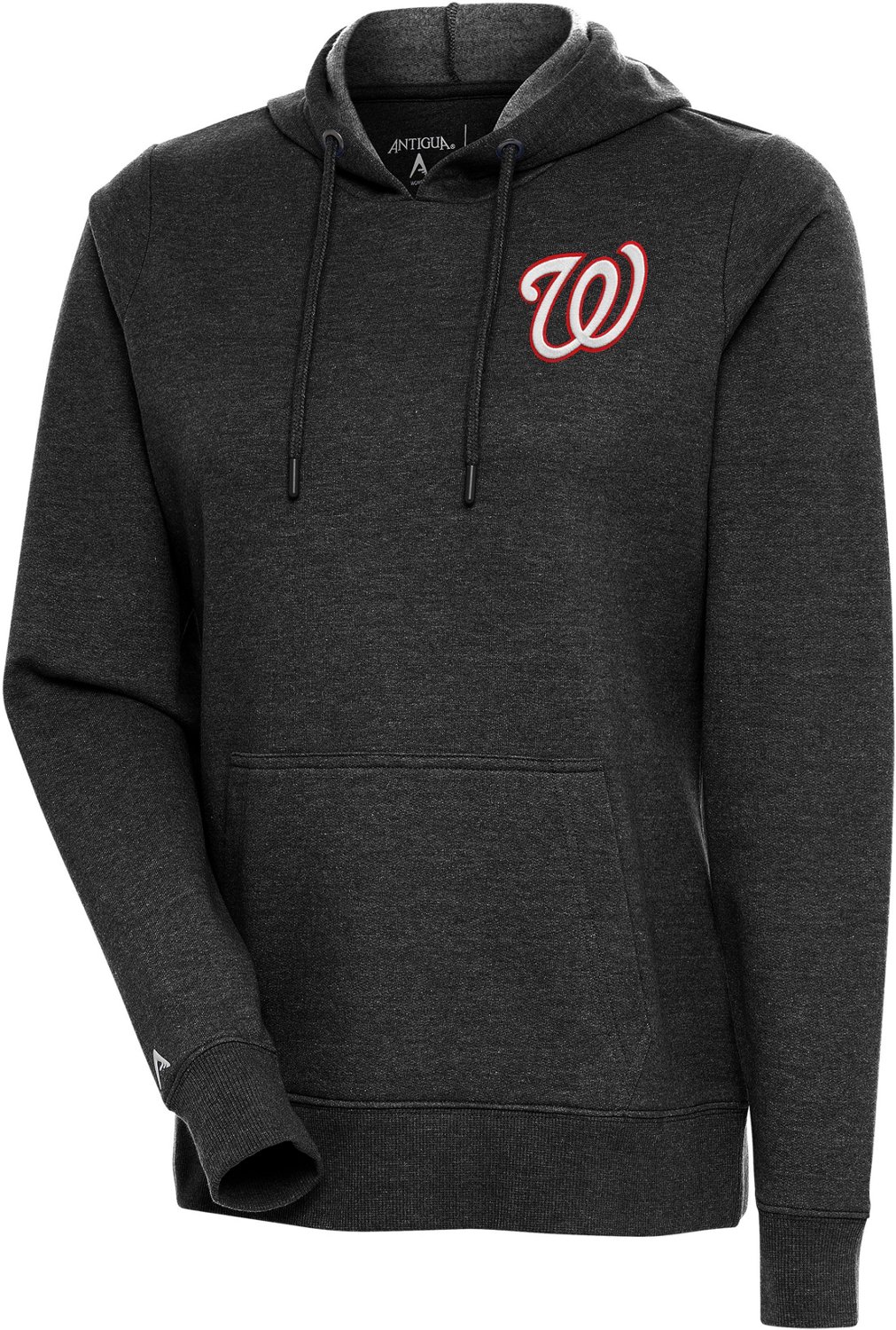 Washington Nationals Antigua Compression Long Sleeve Button-Down Shirt -  Black/White