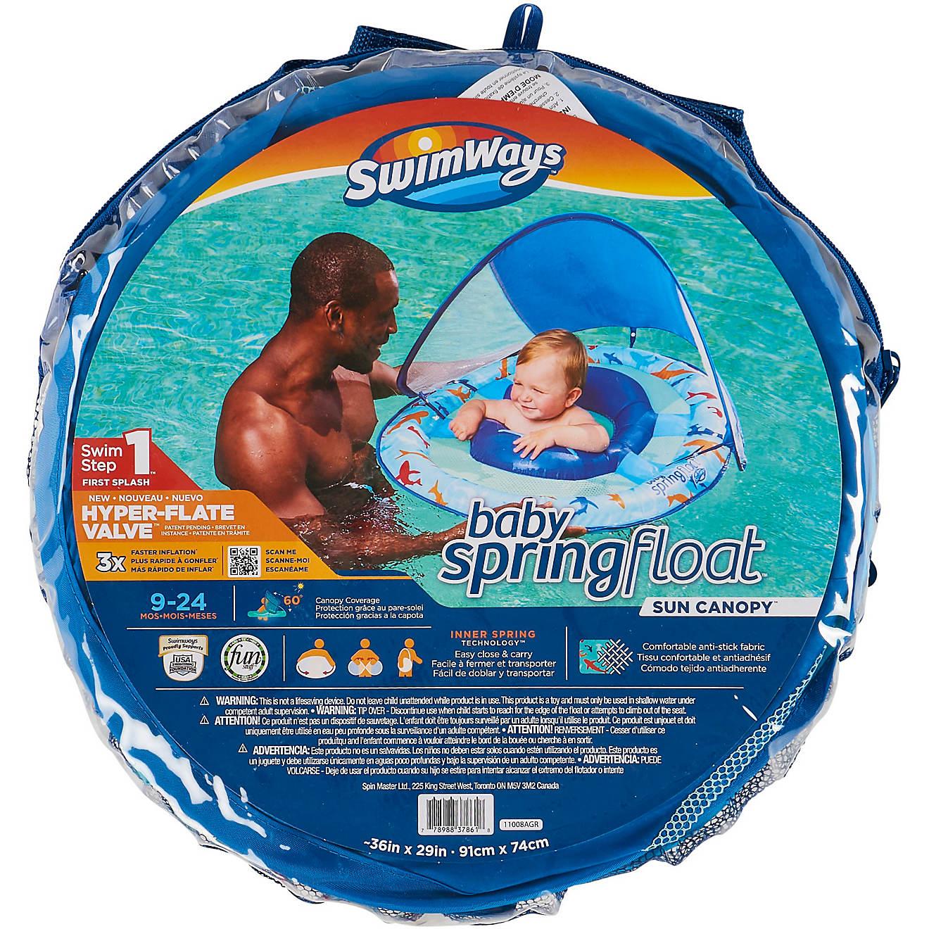 SwimWays Infants' Shark Spring Float Sun Canopy                                                                                  - view number 1