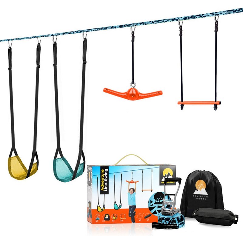 Adventure Sports Adventure Playsets Swing Adventure Line Yellow/Turquoise - Swing Sets/Bounce Houses at Academy Sports