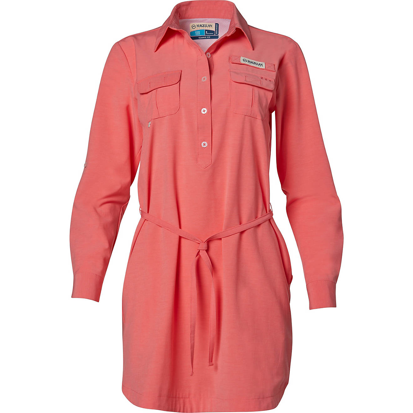 Magellan Outdoors Women's Southern Summer Solid Long Sleeve Fishing Shirt Dress                                                  - view number 1