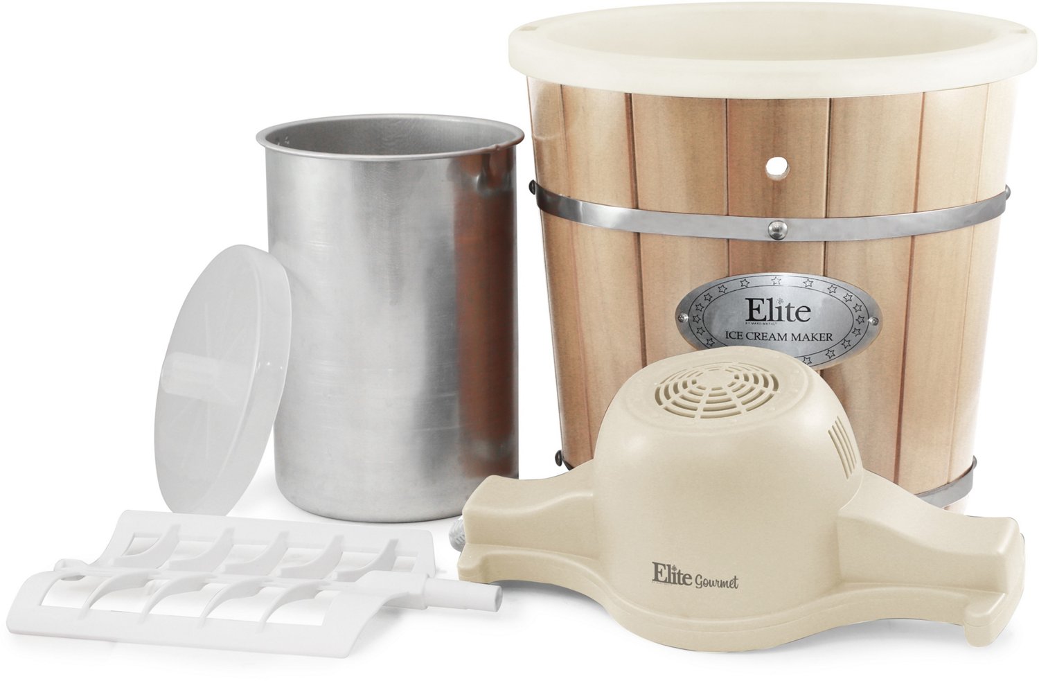 Elite Gourmet Old Fashioned 4-Qt. Electric/Manual Ice Cream Maker