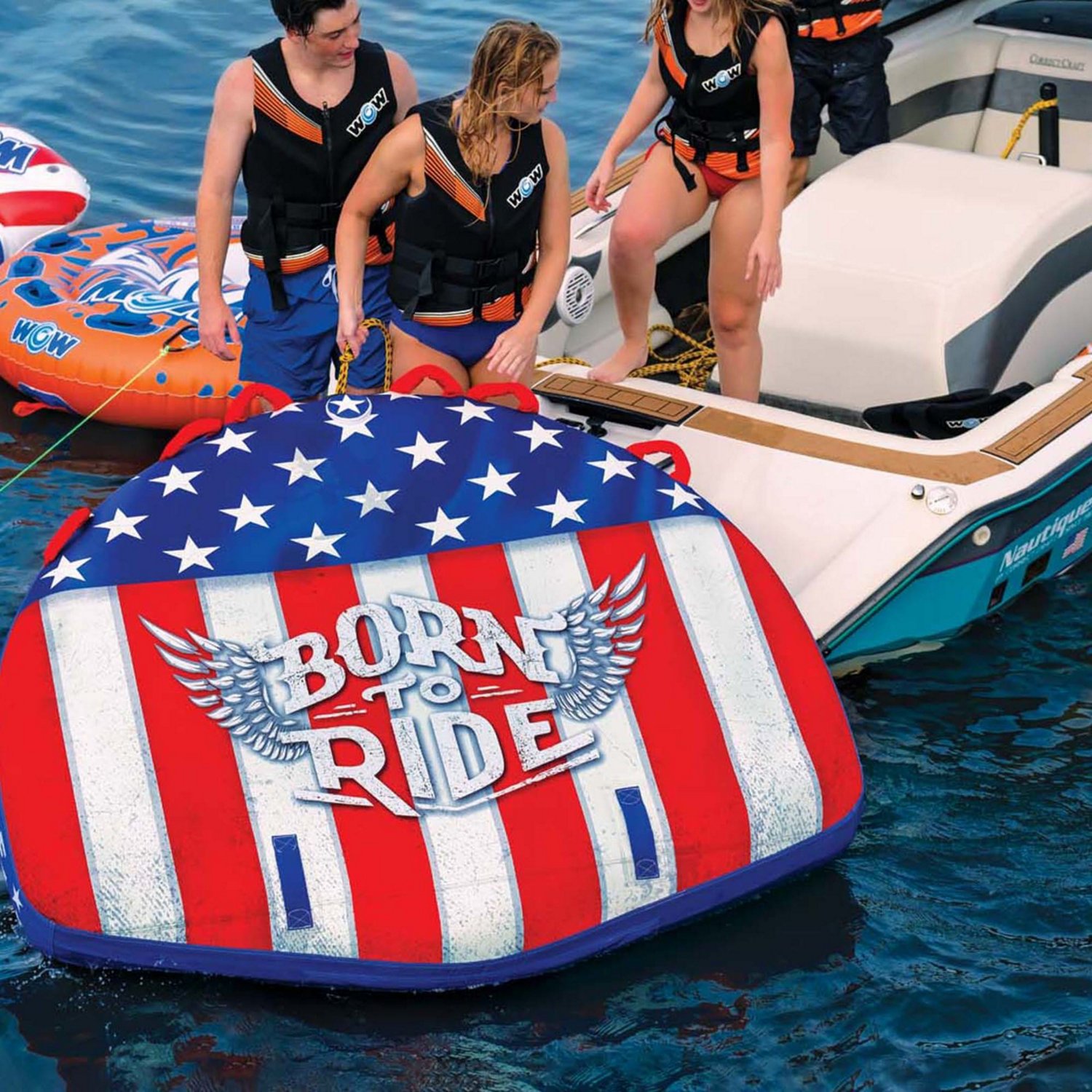 WOW Watersports Born to Ride 3 Person Soft Top Deck Tube Towable - view number 2