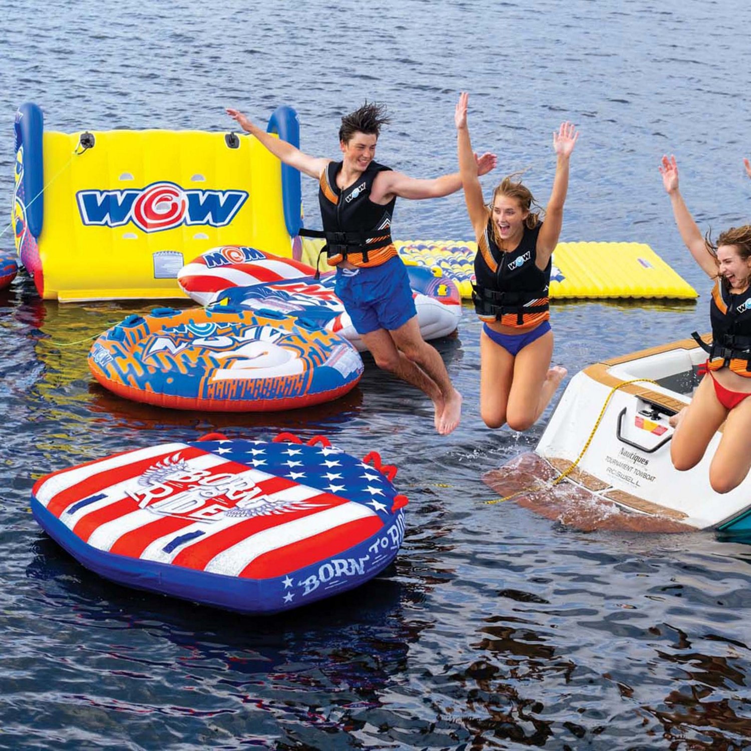 WOW Watersports Born to Ride 3 Person Soft Top Deck Tube Towable - view number 7