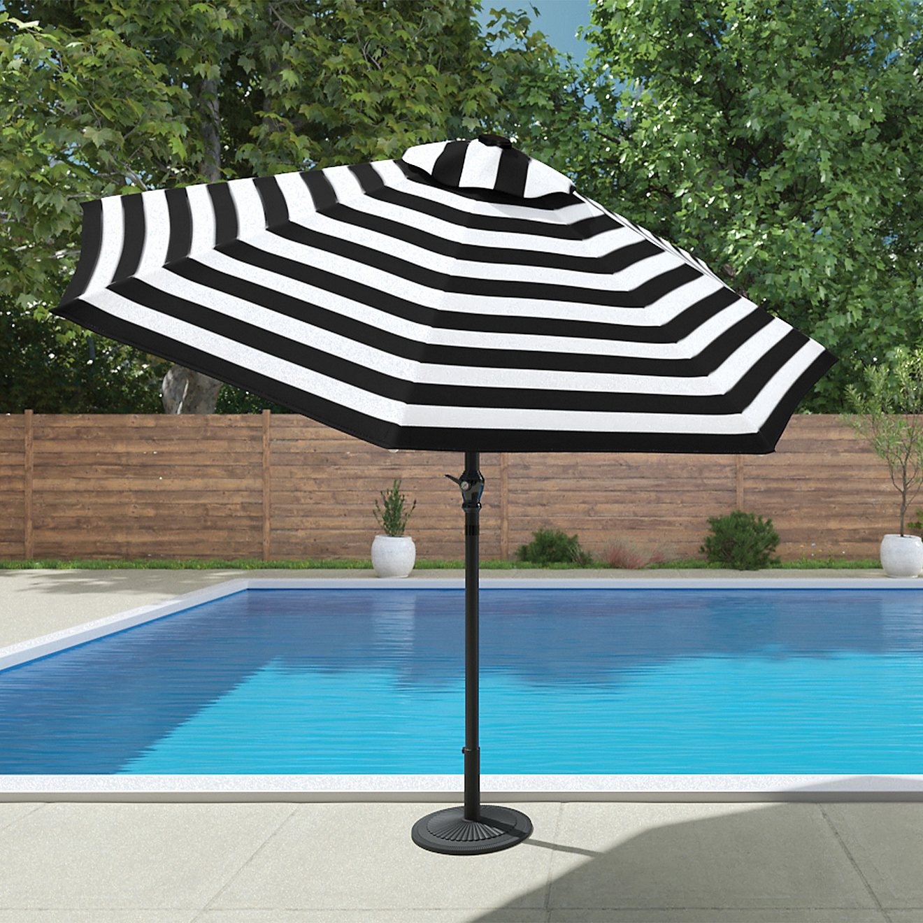 Mosaic 9ft Striped Fade-Resistant Patio Umbrella                                                                                 - view number 4