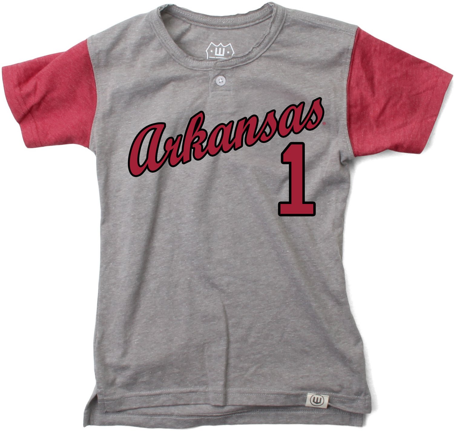 Wes and Willy Boys' University of Arkansas Baseball Henley Short Sleeve T-shirt