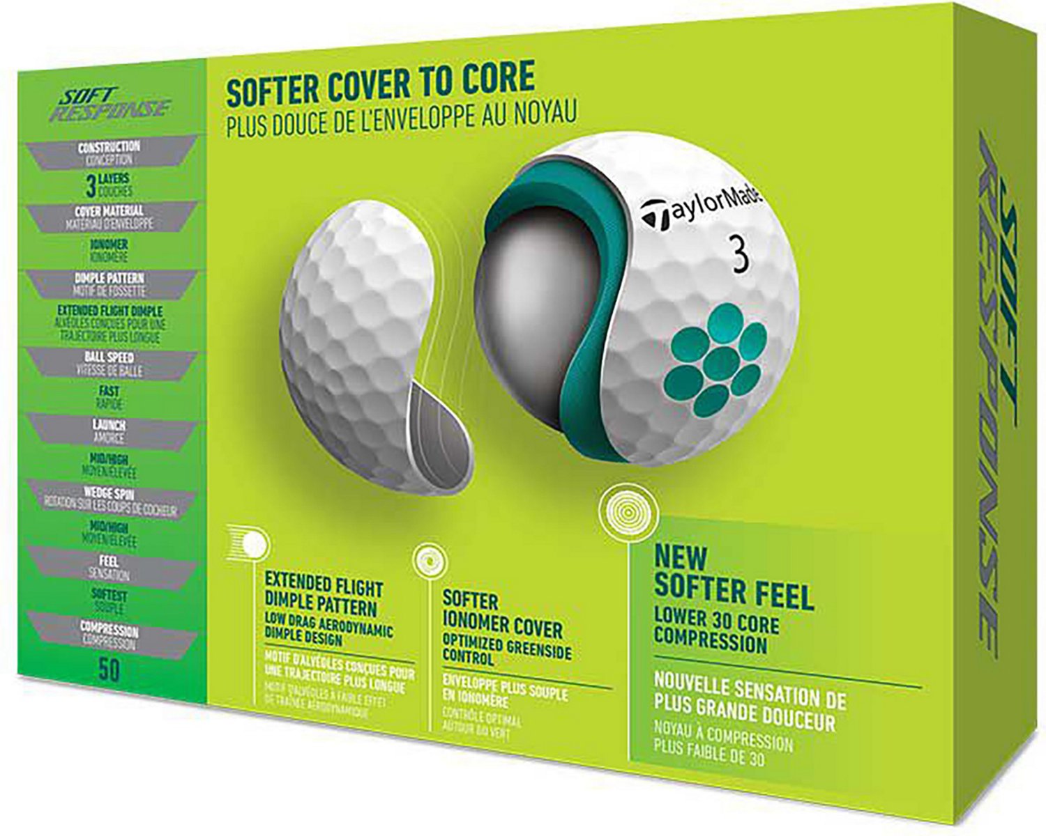 TaylorMade 2022 Soft Response Golf Balls Academy