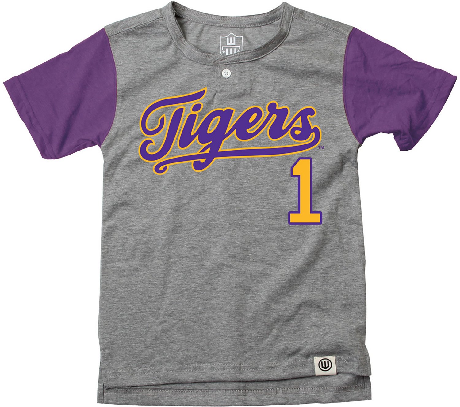 Wes and Willy Boys' Louisiana State University Baseball Henley Short Sleeve T-shirt