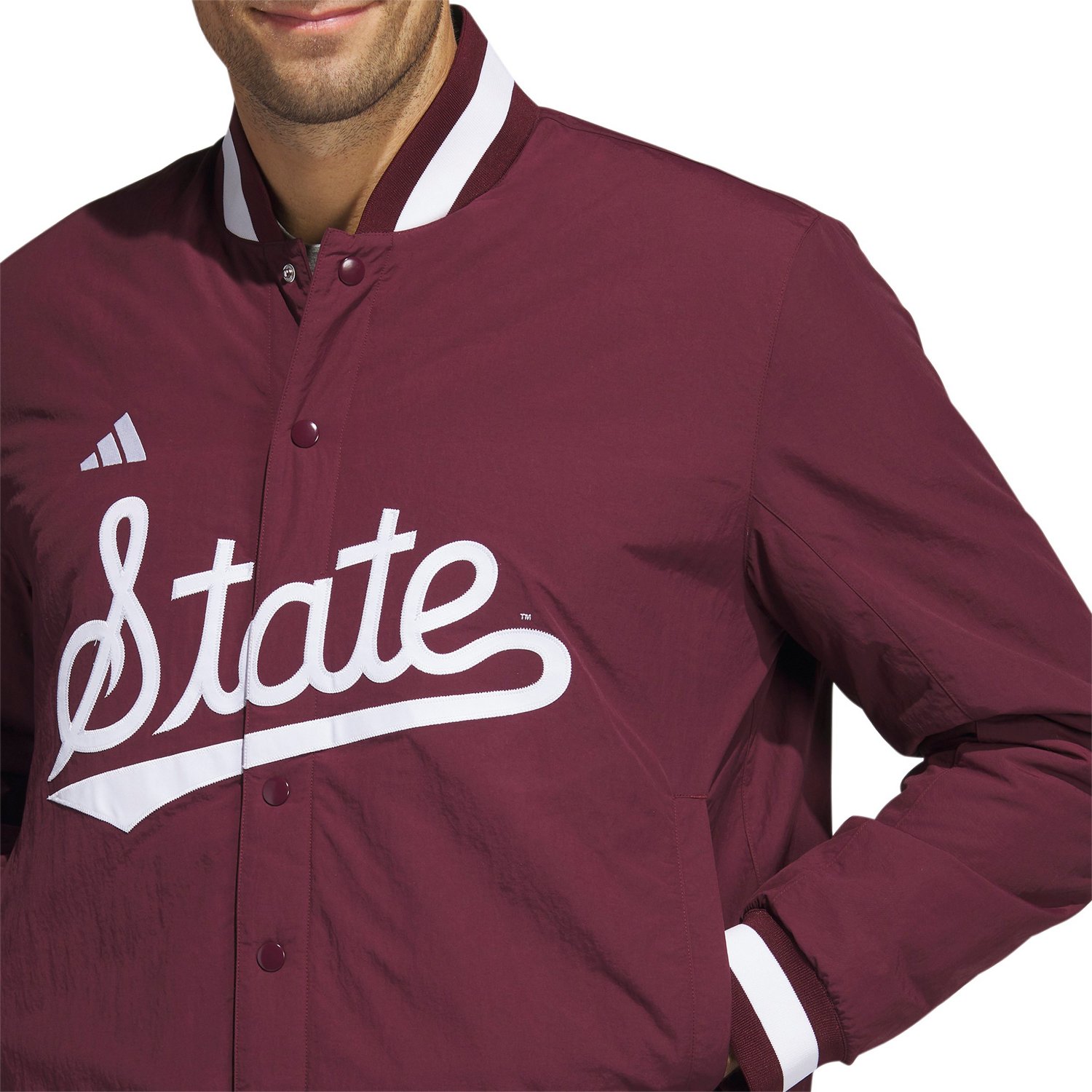 Texas A&M Aggies Adidas Coaches Maroon Baseball Jacket