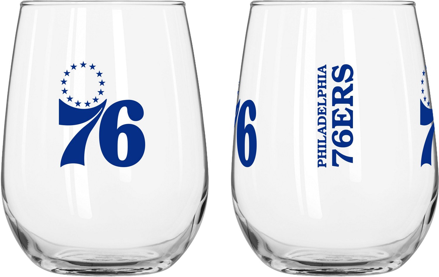 Logo Brands Philadelphia 76ers Gameday 16 oz Curved Beverage Glass                                                               - view number 1