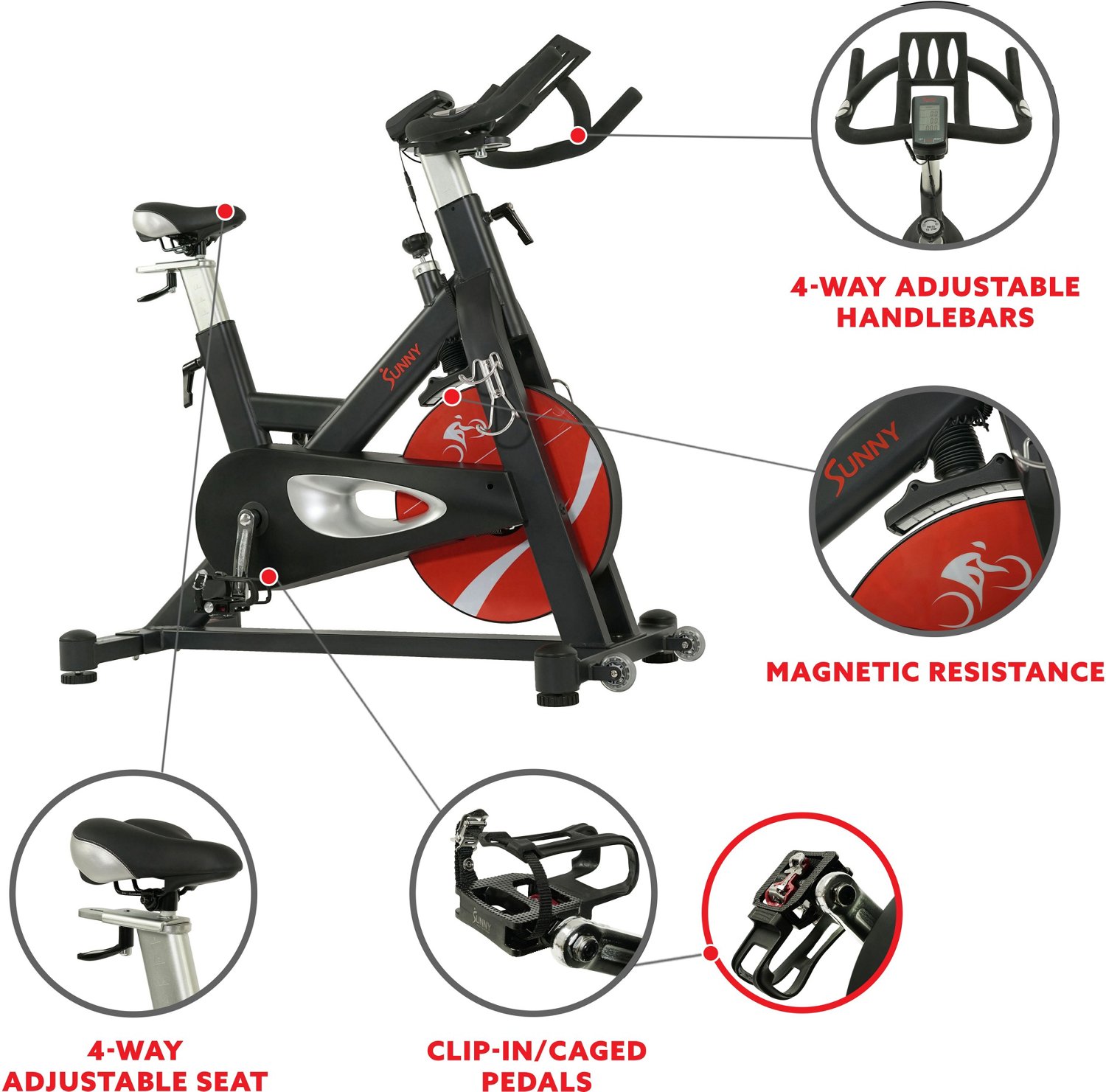 Sunny Health Fitness Evolution Pro II Magnetic Indoor Cycling