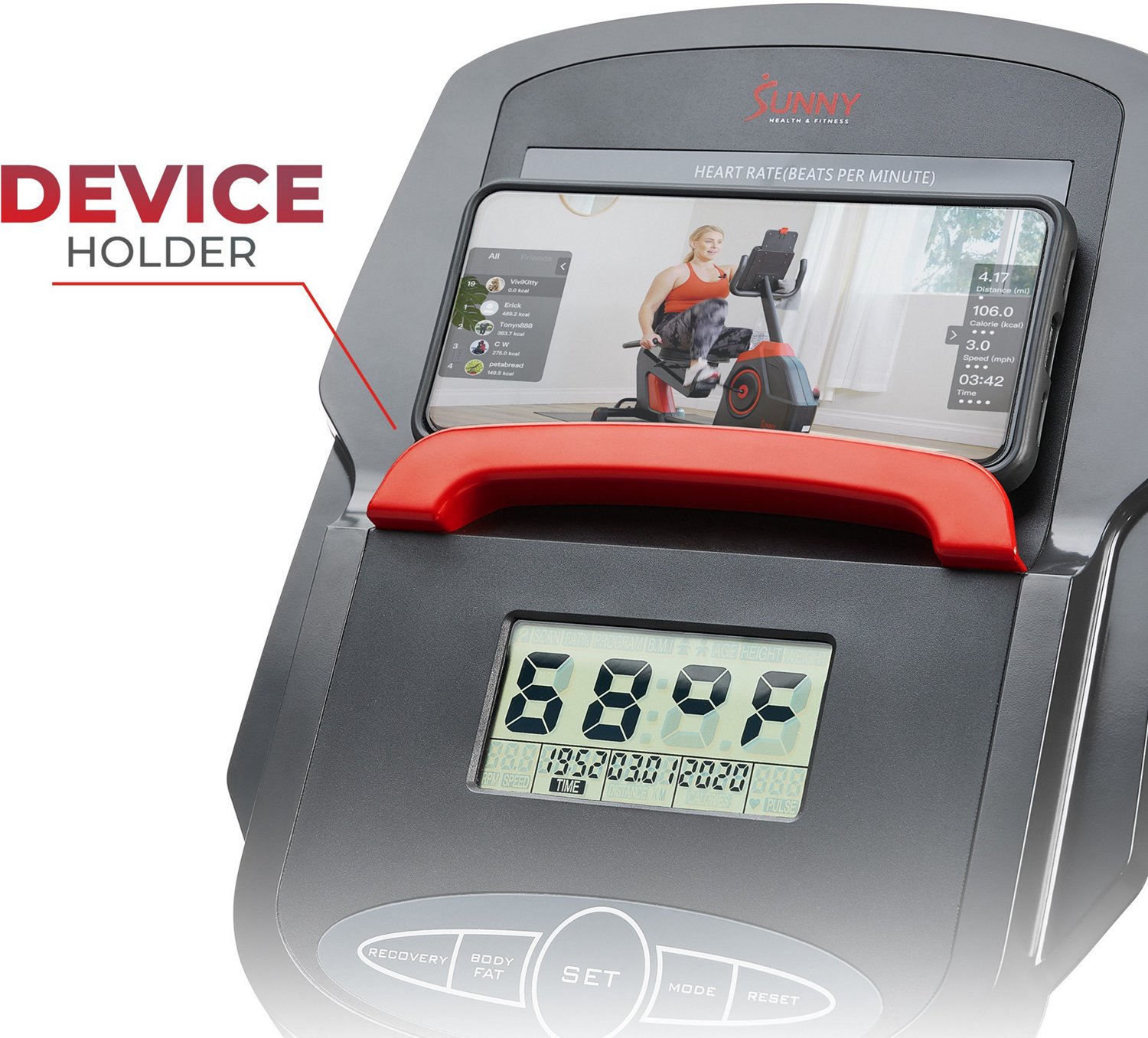 Sunny Health & Fitness Elite Interactive Series Magnetic Recumbent Bike - view number 3