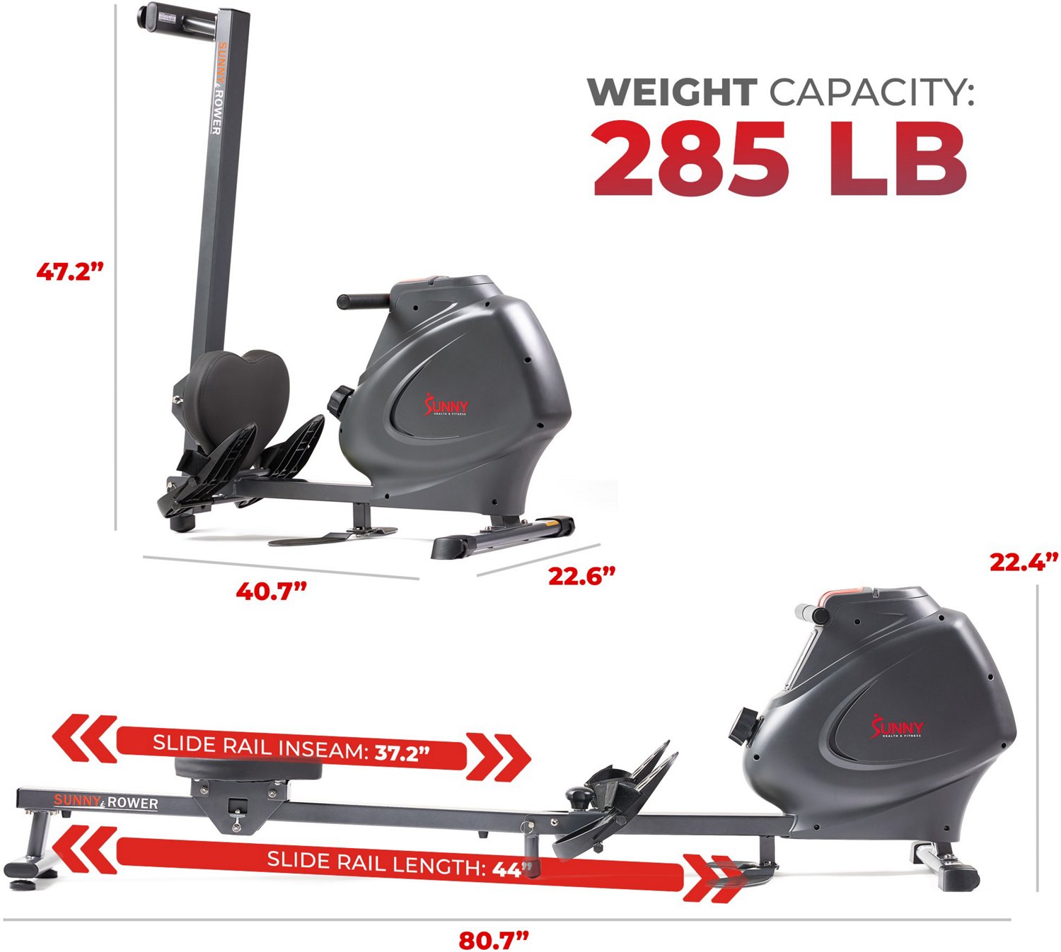 Sunny Health & Fitness Premium Magnetic Rowing Machine  - view number 2